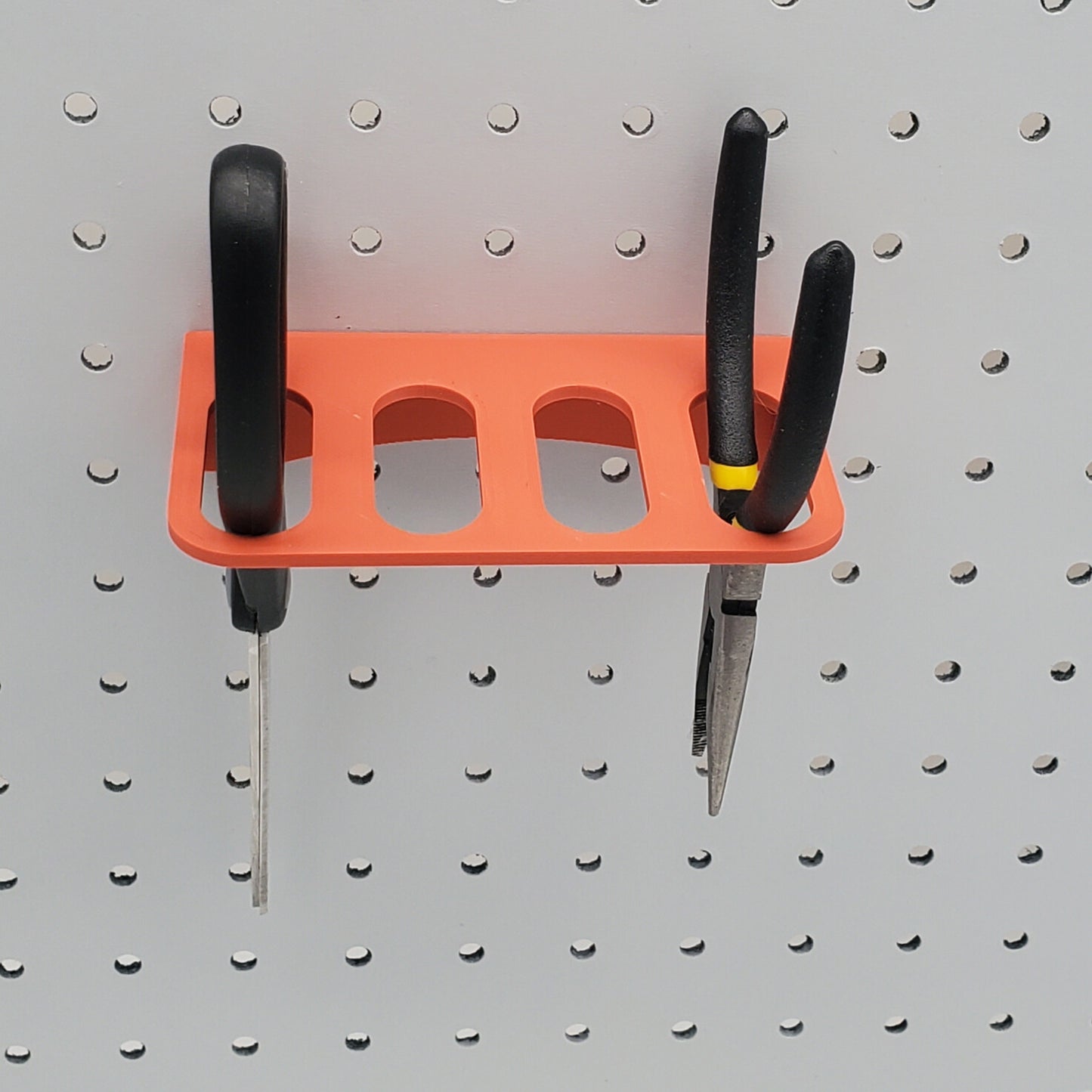 4 Horizontal Slot Scissors/Plier Holder | 1/4" Pegboard Compatible