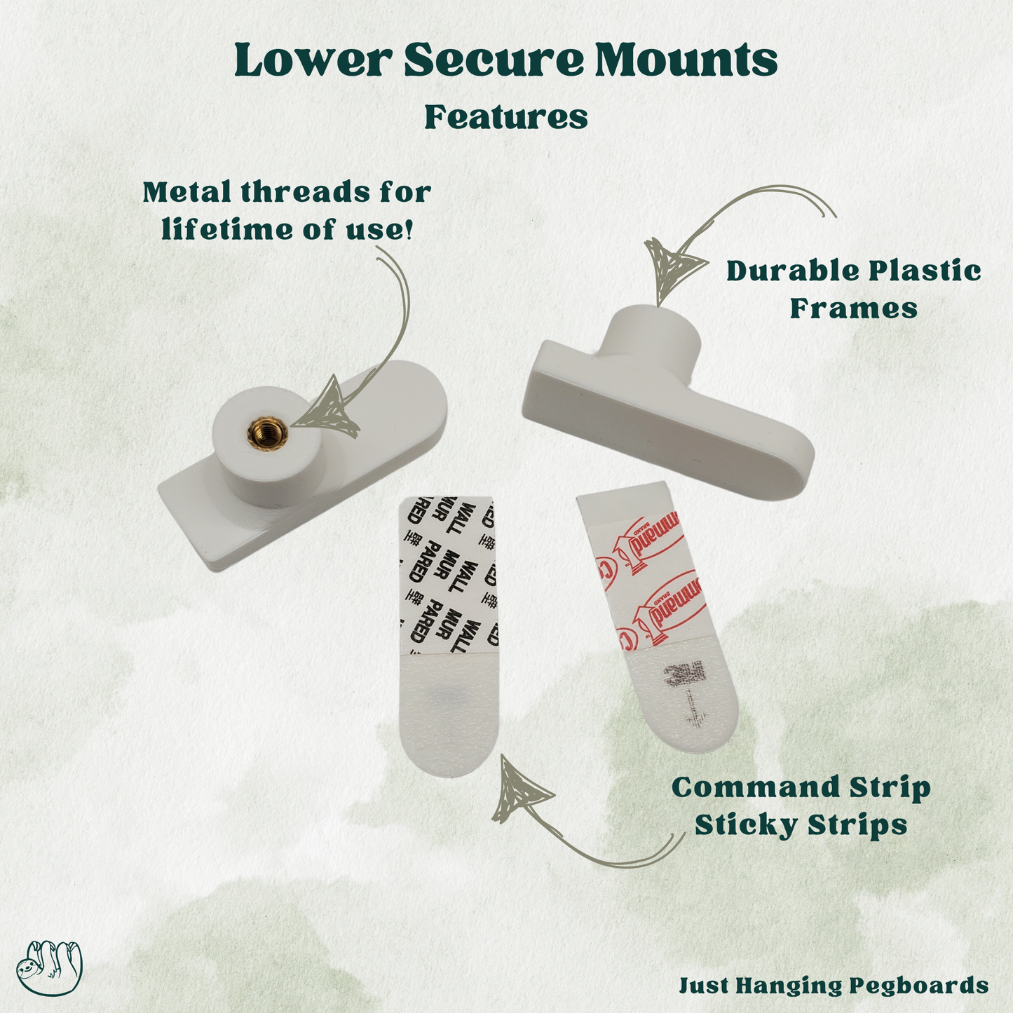 Lower Secure Supports, Command Strip, SKADIS Compatible