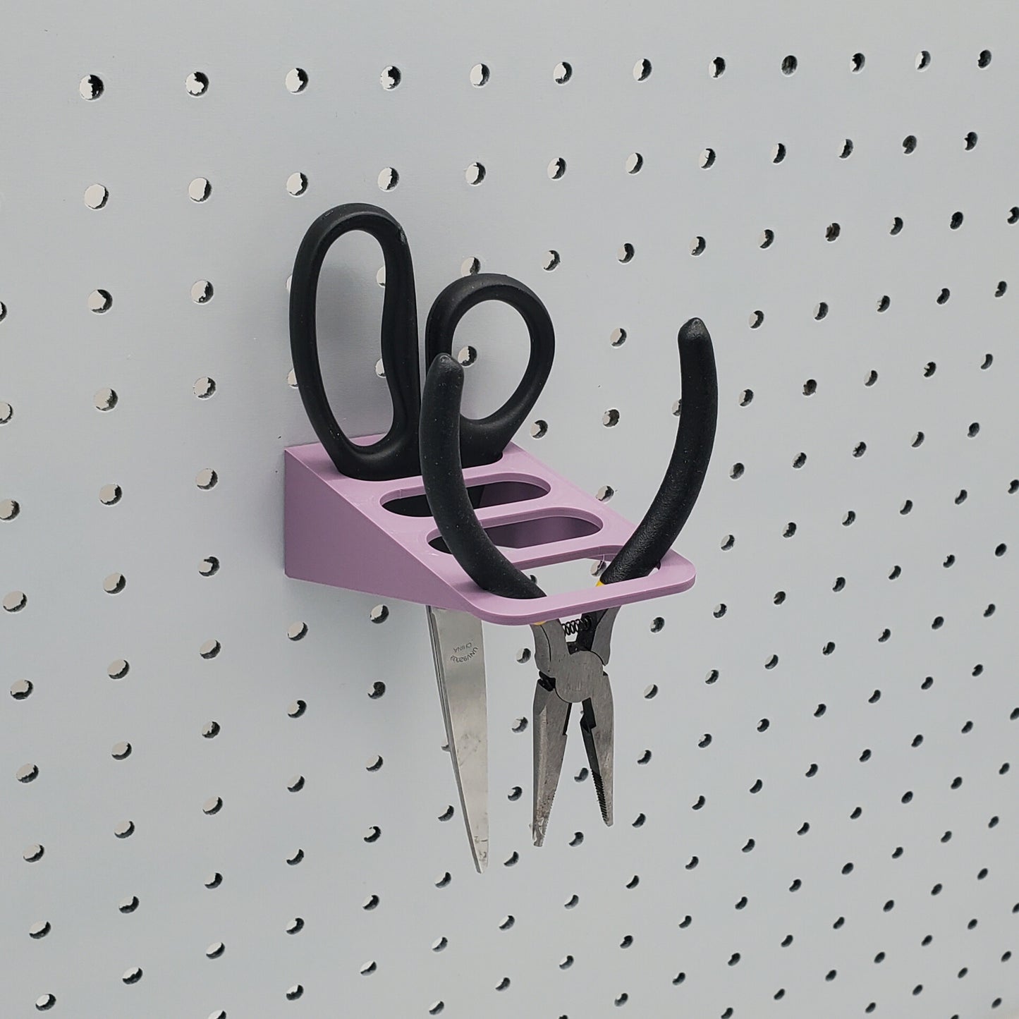 4 Slot Scissors/Plier Holder | 1/4" Pegboard Compatible