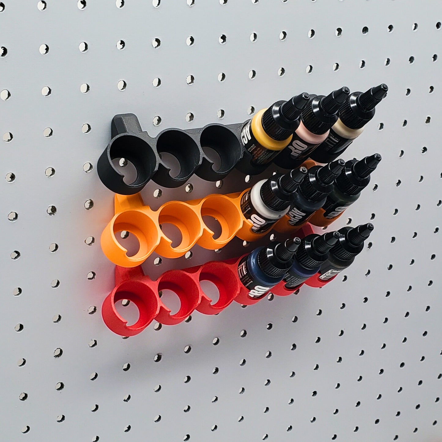 Pro Acryl Angled 22mL Paint Rack, 6 Spot | 1/4" Pegboard Compatible