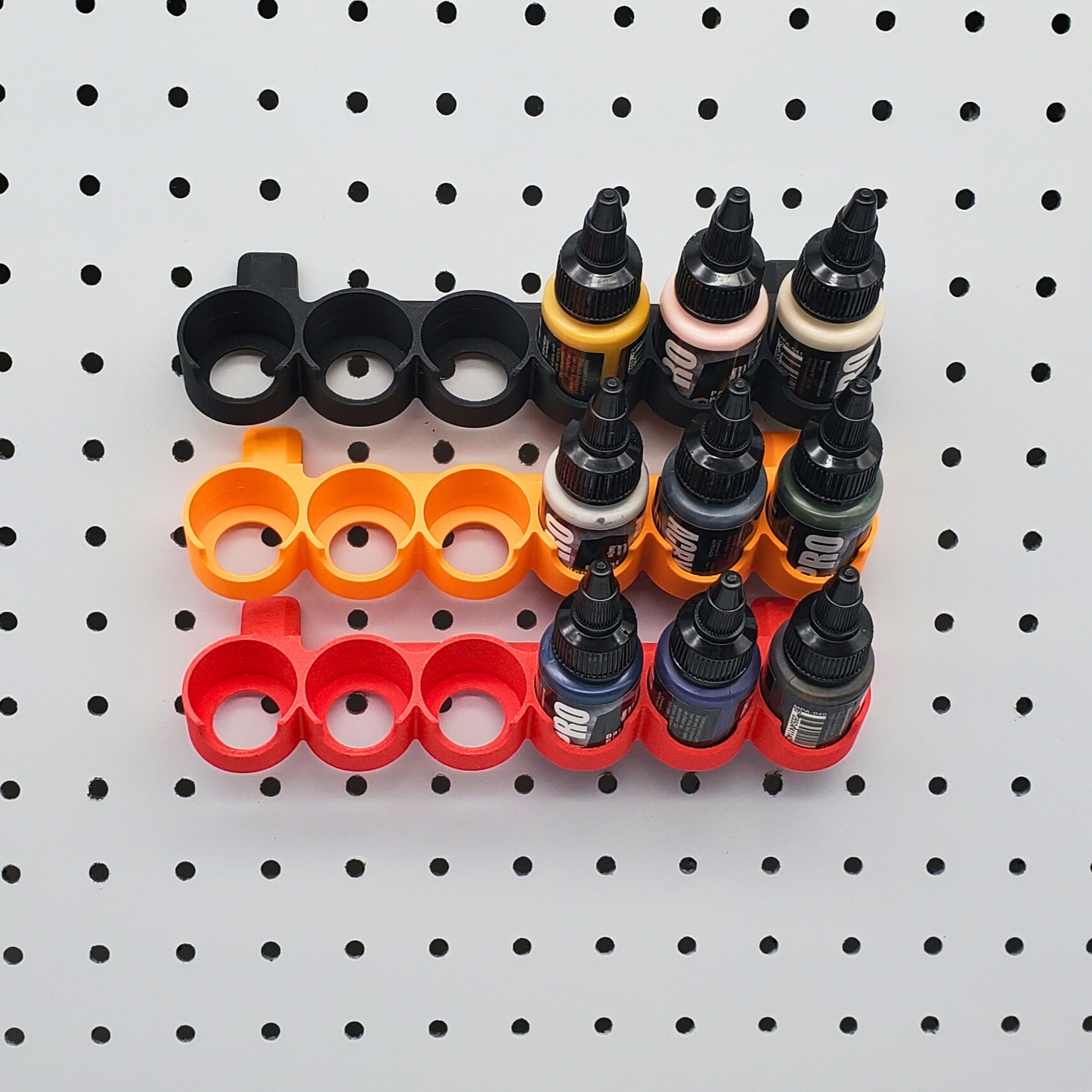 Pro Acryl Angled 22mL Paint Rack, 6 Spot | 1/4" Pegboard Compatible