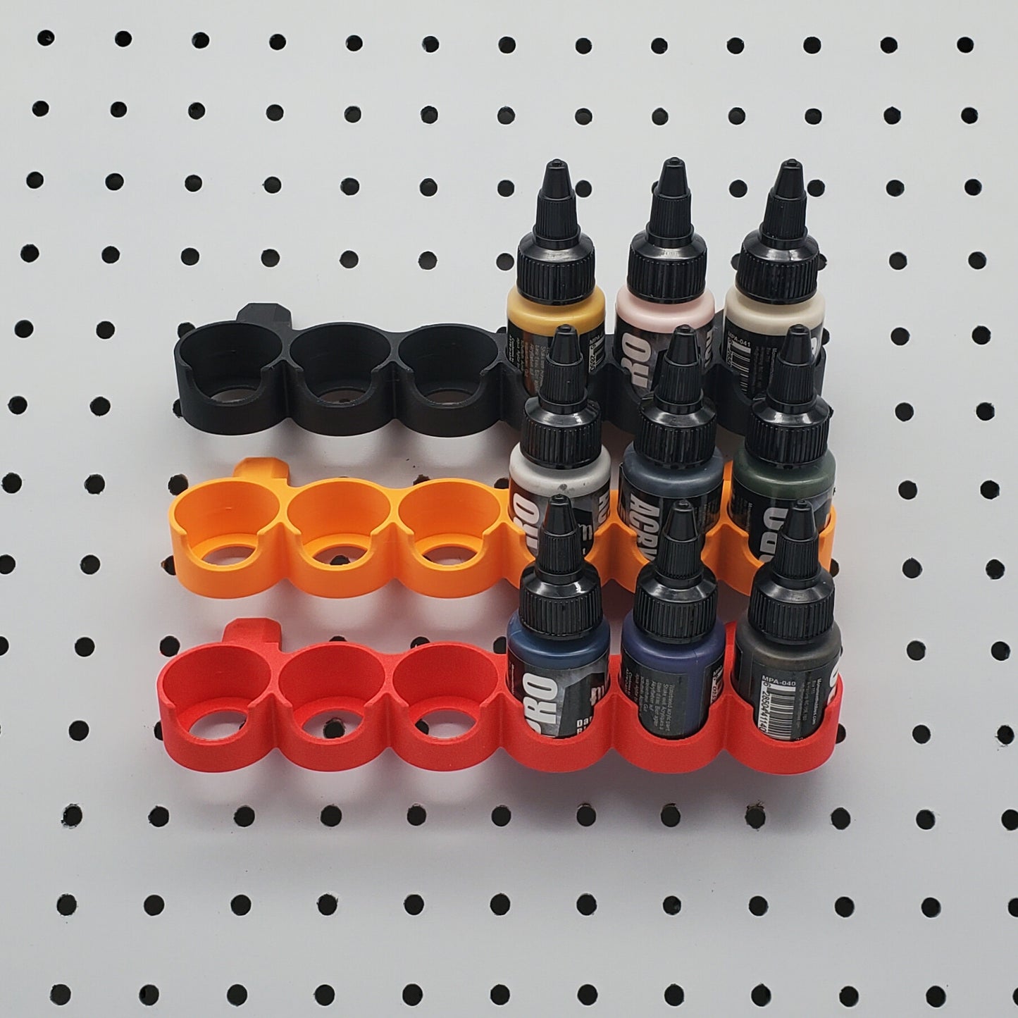 Pro Acryl Angled 22mL Paint Rack, 6 Spot | 1/4" Pegboard Compatible