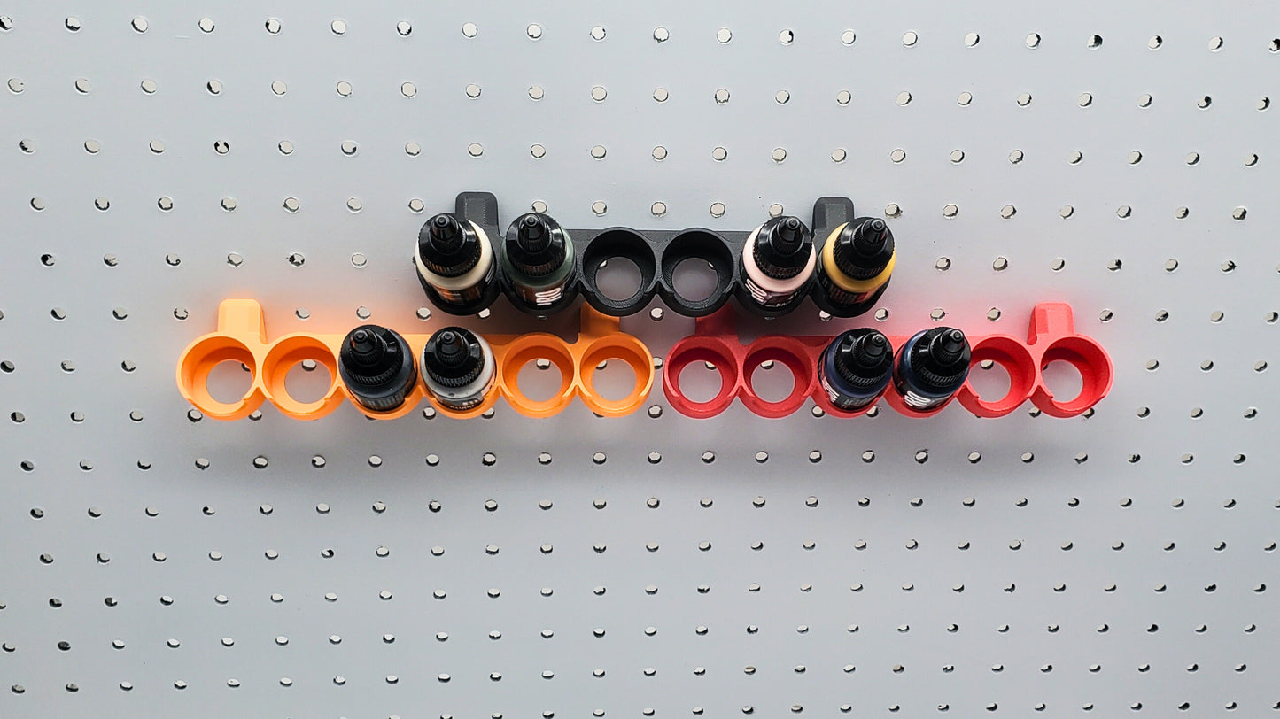 Pro Acryl Angled 22mL Paint Rack, 6 Spot | 1/4" Pegboard Compatible