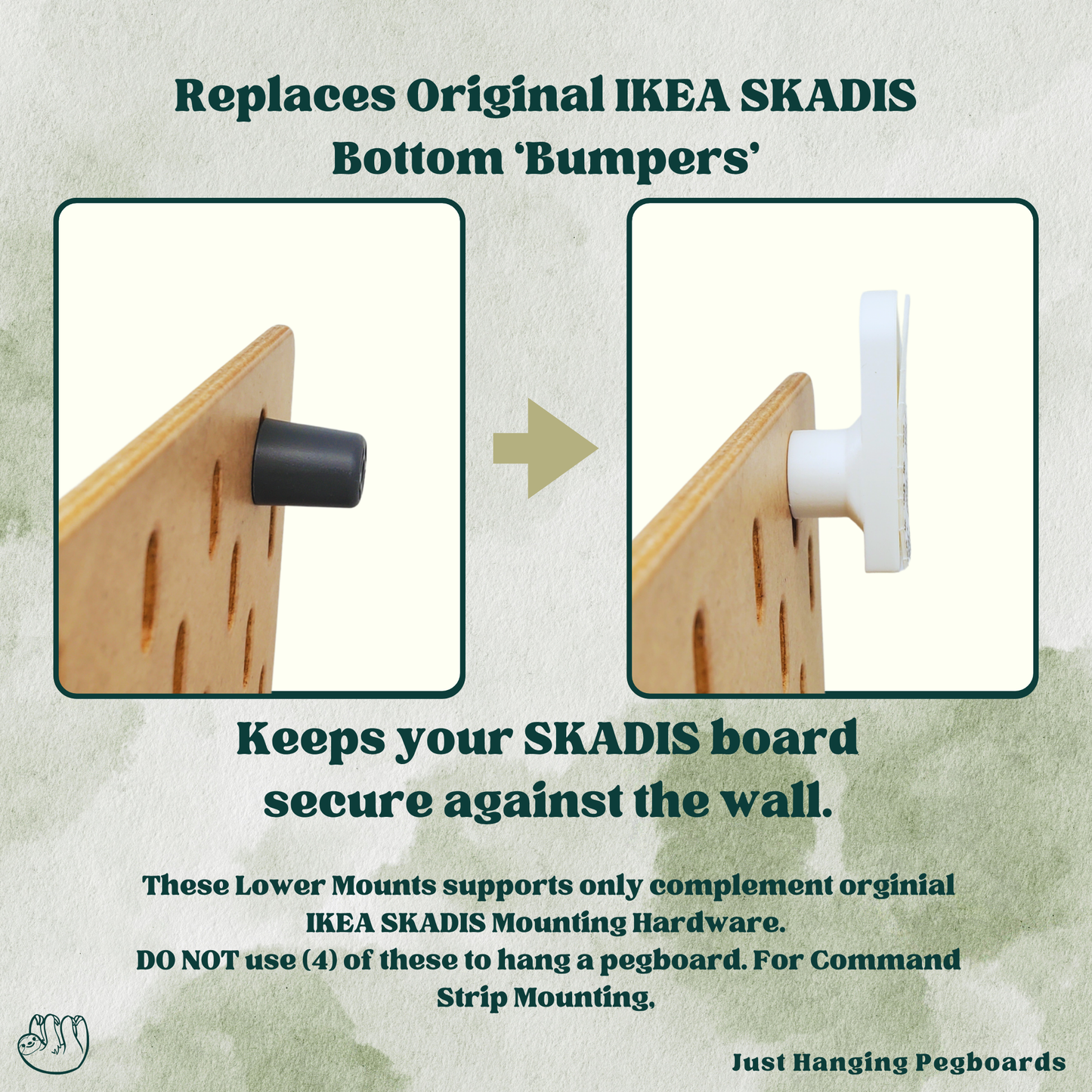 Lower Secure Supports, Command Strip, SKADIS Compatible