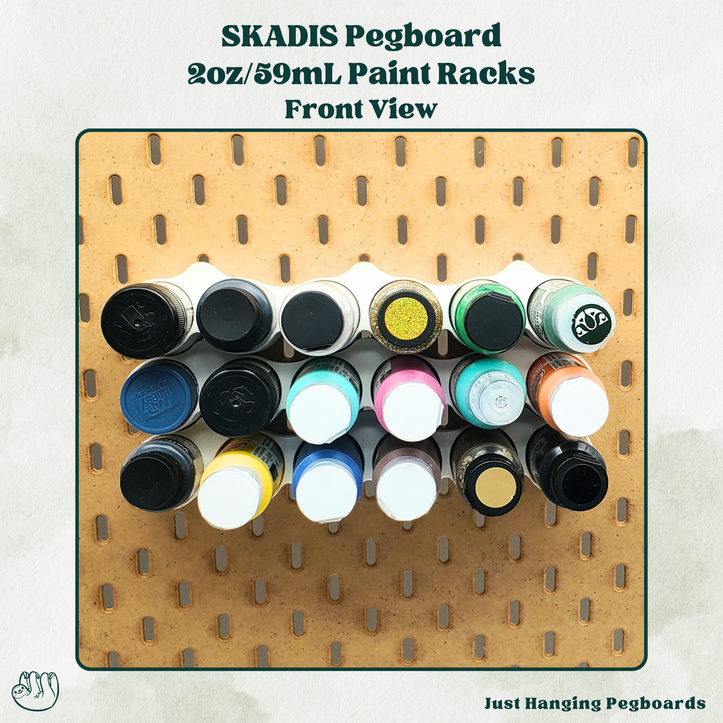 2oz/59mL Angled Paint Rack, 6 Spot | SKADIS Pegboard Compatible