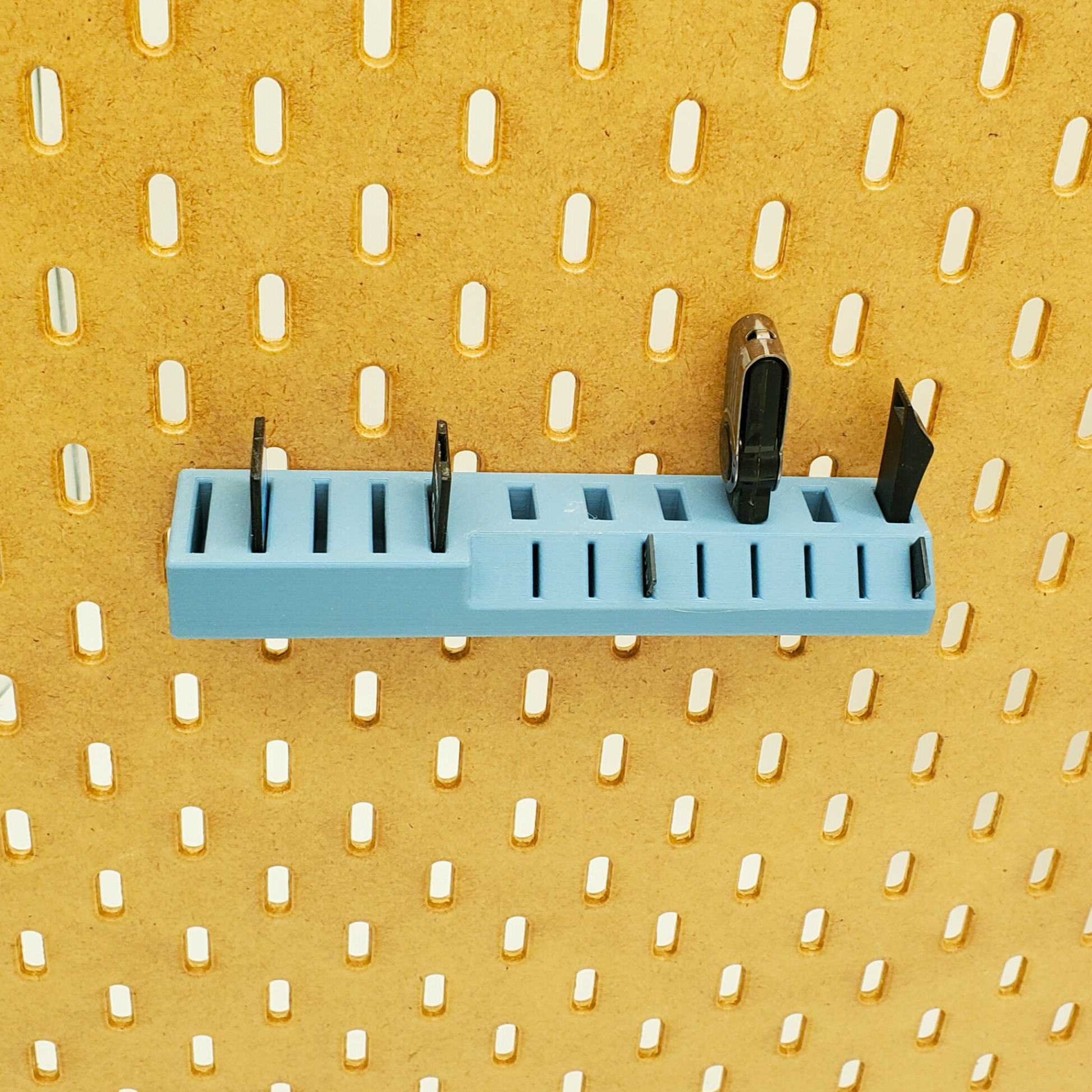Front view of SKADIS Pegboard Media Storage - Large