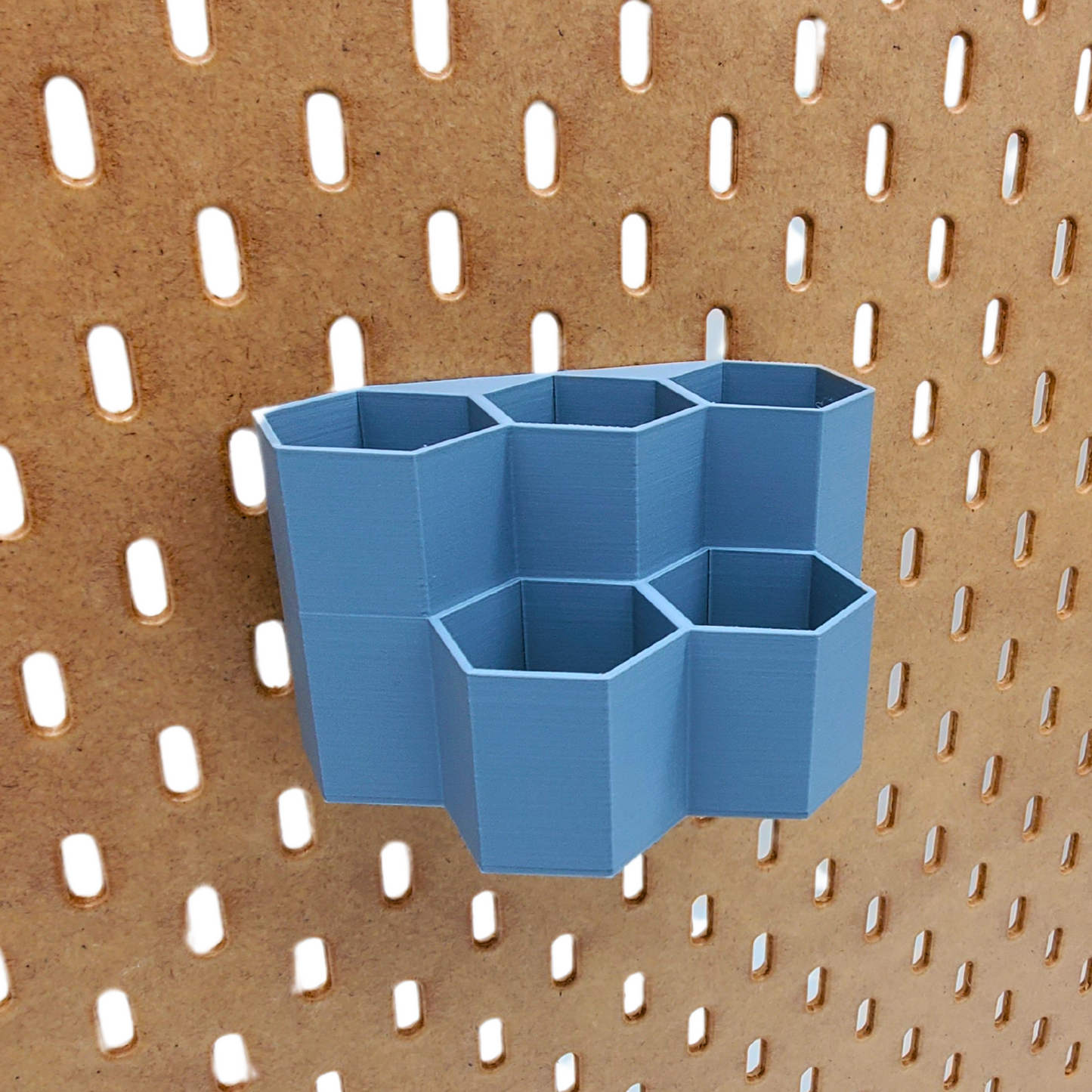 Muted Blue IKEA SKADIS Pegboard bin: 5Hex