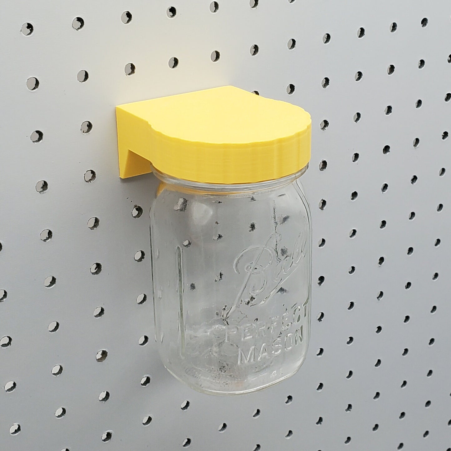 Mason Jar Pegboard Adapter | 1/4" Pegboard Compatible