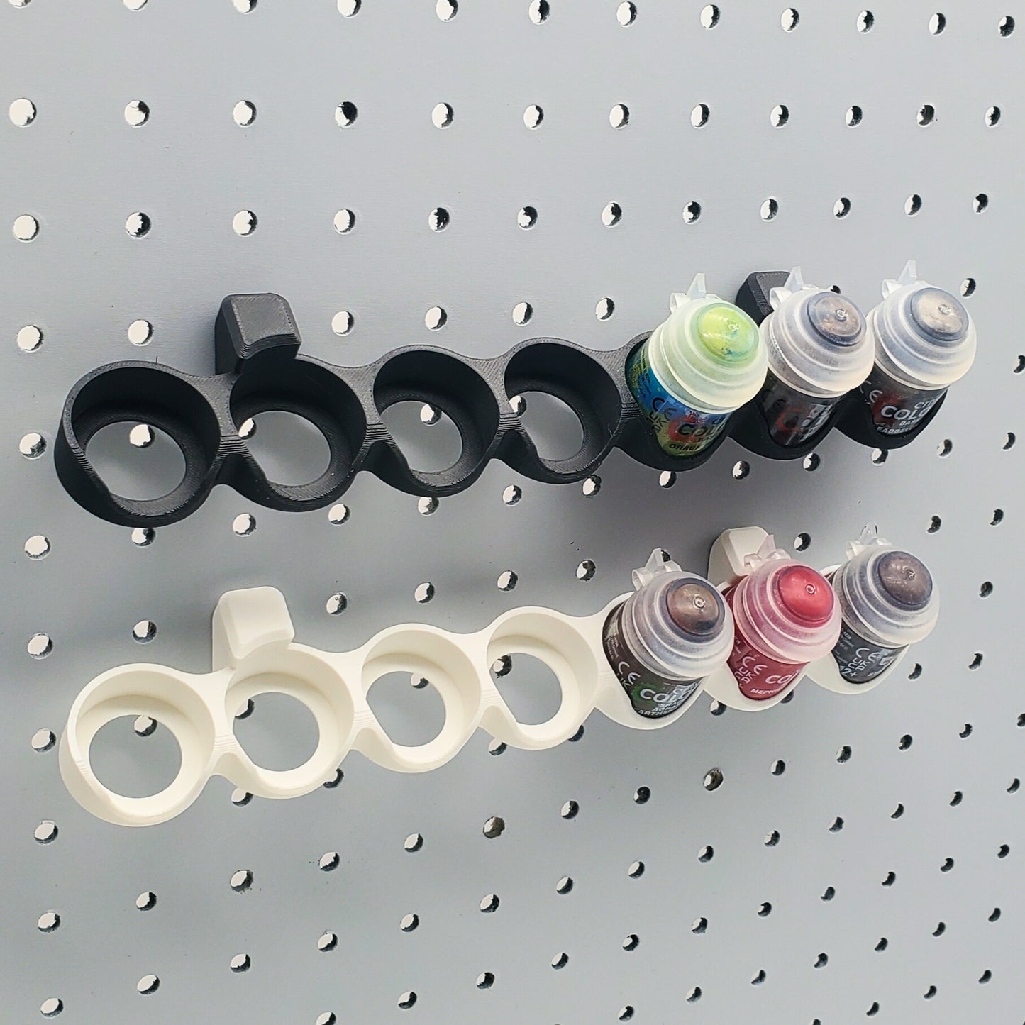 7 Citadel Paint Display, Angled Paint Rack Holder for 1/4" Pegboard