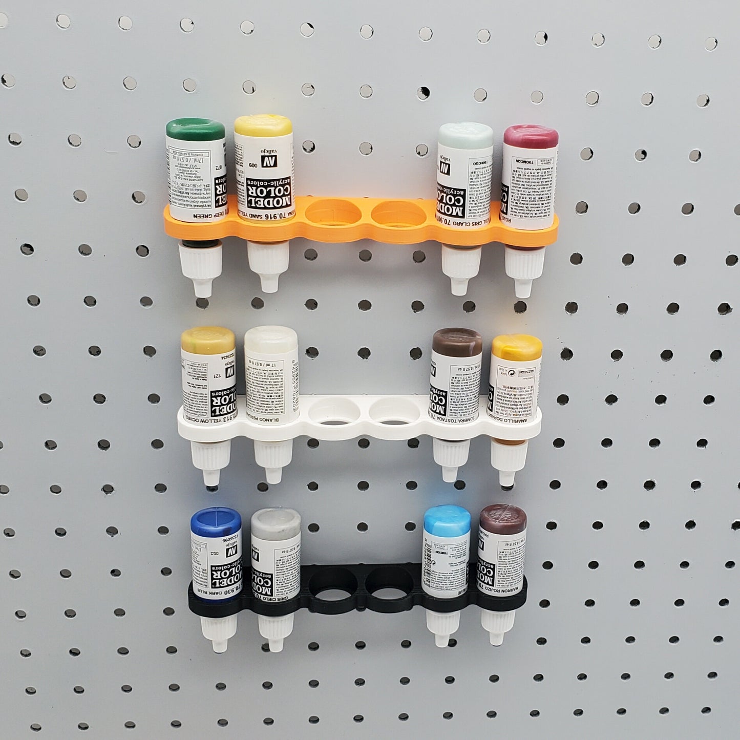 6 Spot 17mL/18mL Vertical Paint Display | 1/4" Pegboard Compatible