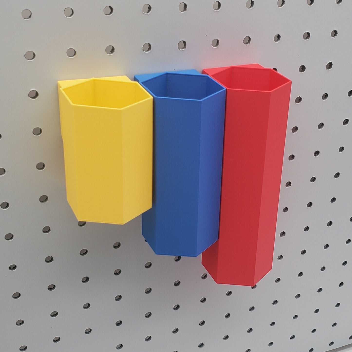 Hexagon Tall Storage Bin | 1/4" Pegboard Compatible