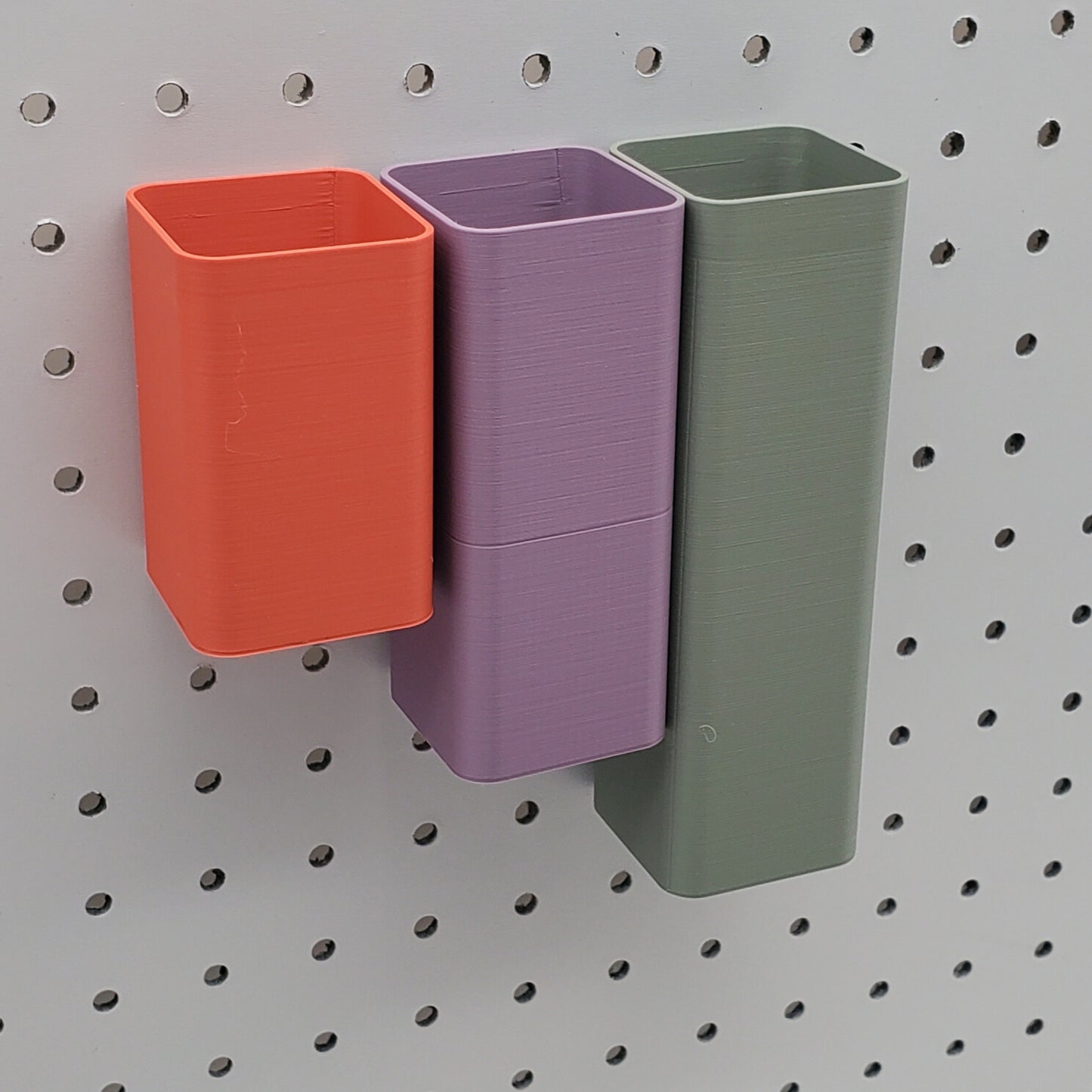 Muted Red, Muted Purple and Muted Green square bins