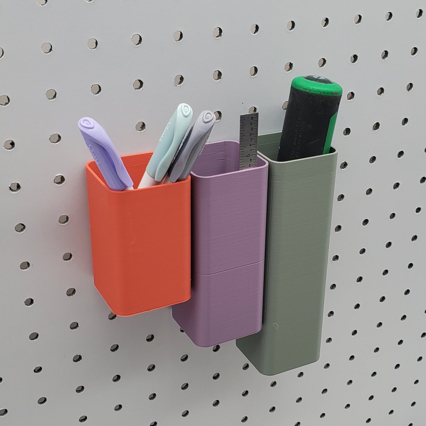 Muted Red, Muted Purple and Muted Green square bins