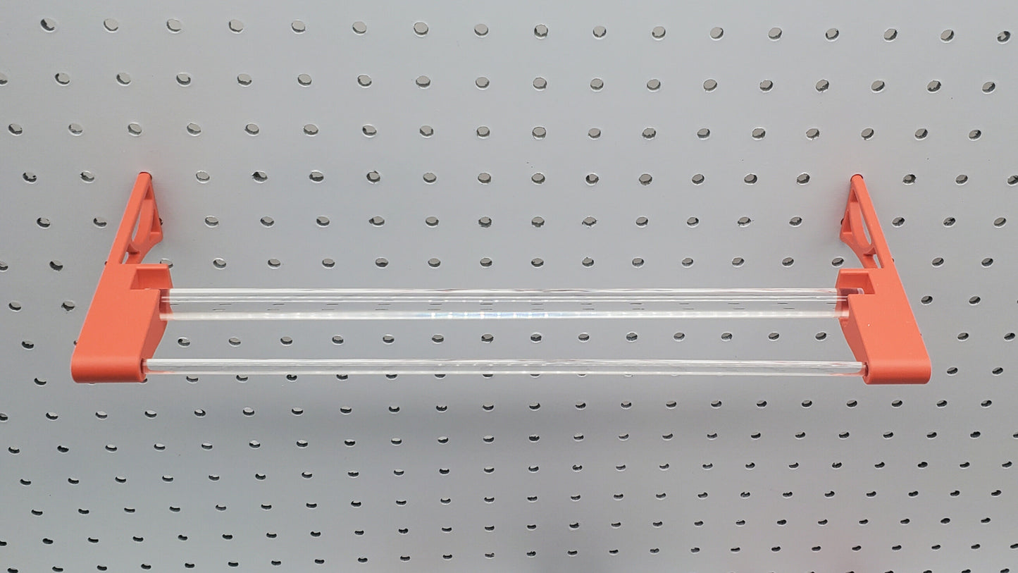 Washi Tape Display Rod | With Front Bar | 1/4" Pegboard Compatible