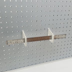 Vertical Ruler Organizer in Cotton White on 1/4" pegboard.