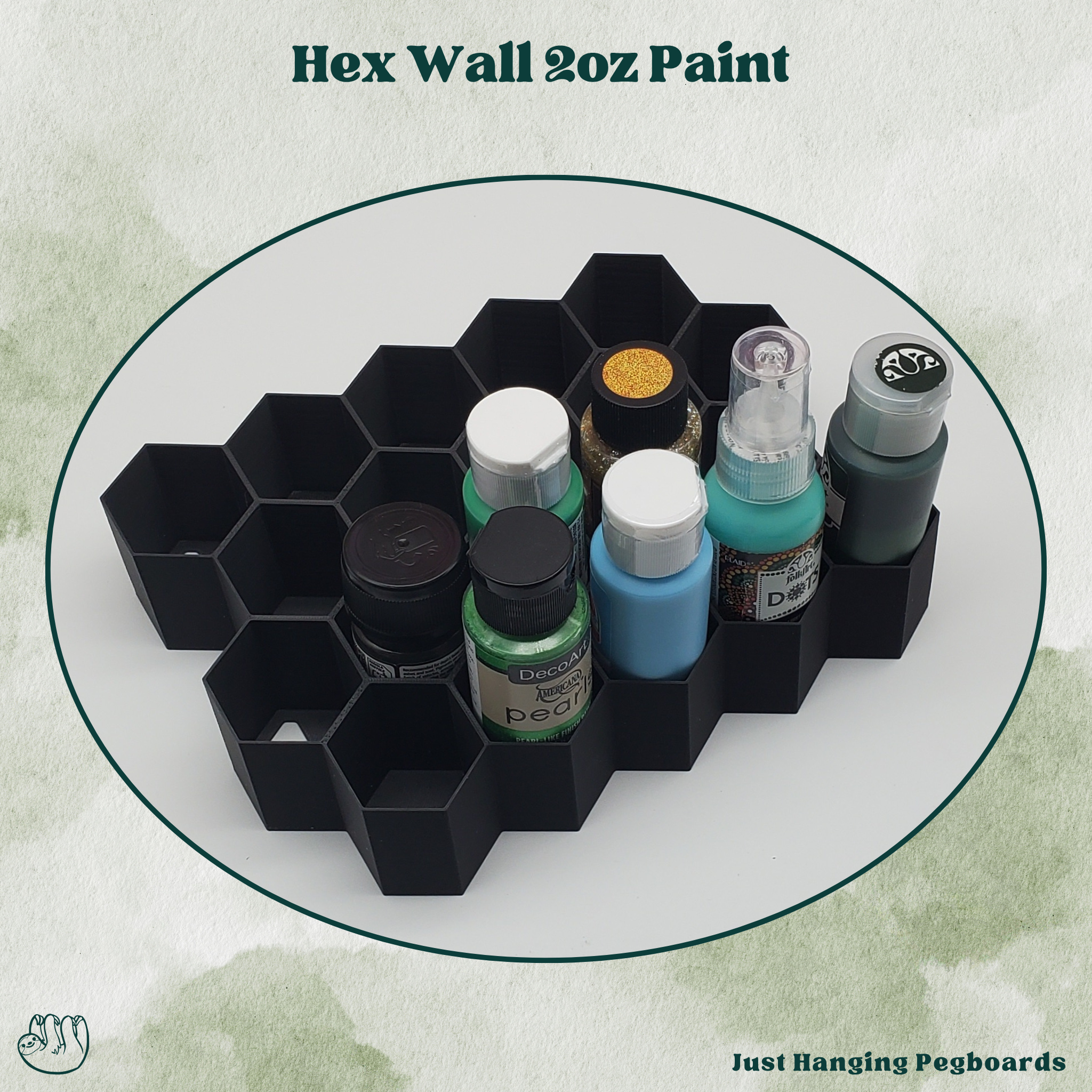 2oz Craft Paint Hex Wall Storage