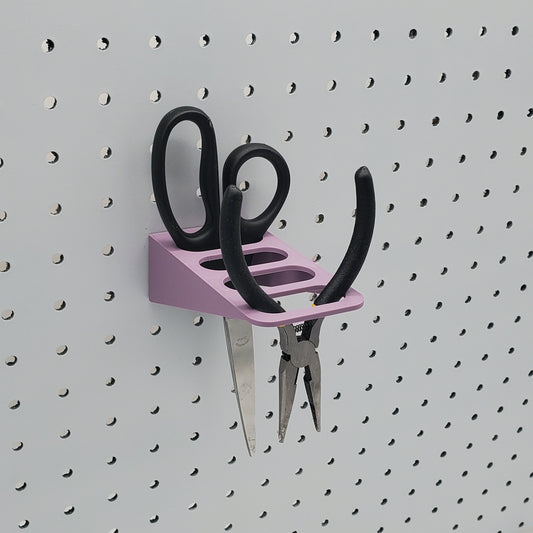 4 Slot Scissors/Plier Holder | 1/4" Pegboard Compatible