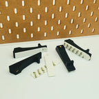 Command Strip Mounting Hardware in Charcoal Black with Command Strips and IKEA SKADIS pegboard.
