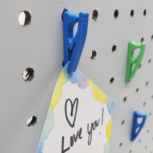 Photo Clip | Clothespin for Instax/Polaroid/Notes | 1/4" Pegboard Compatible