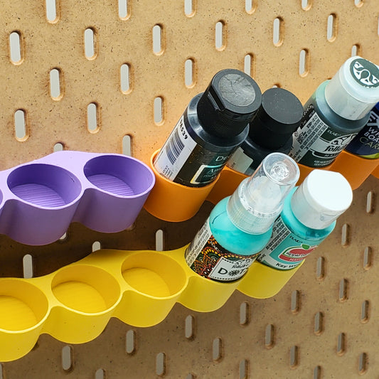 2oz/59mL Half-Angled Paint Rack, 6 Spot | SKADIS Pegboard Compatible