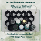 2oz Craft Paint Hex Wall Storage