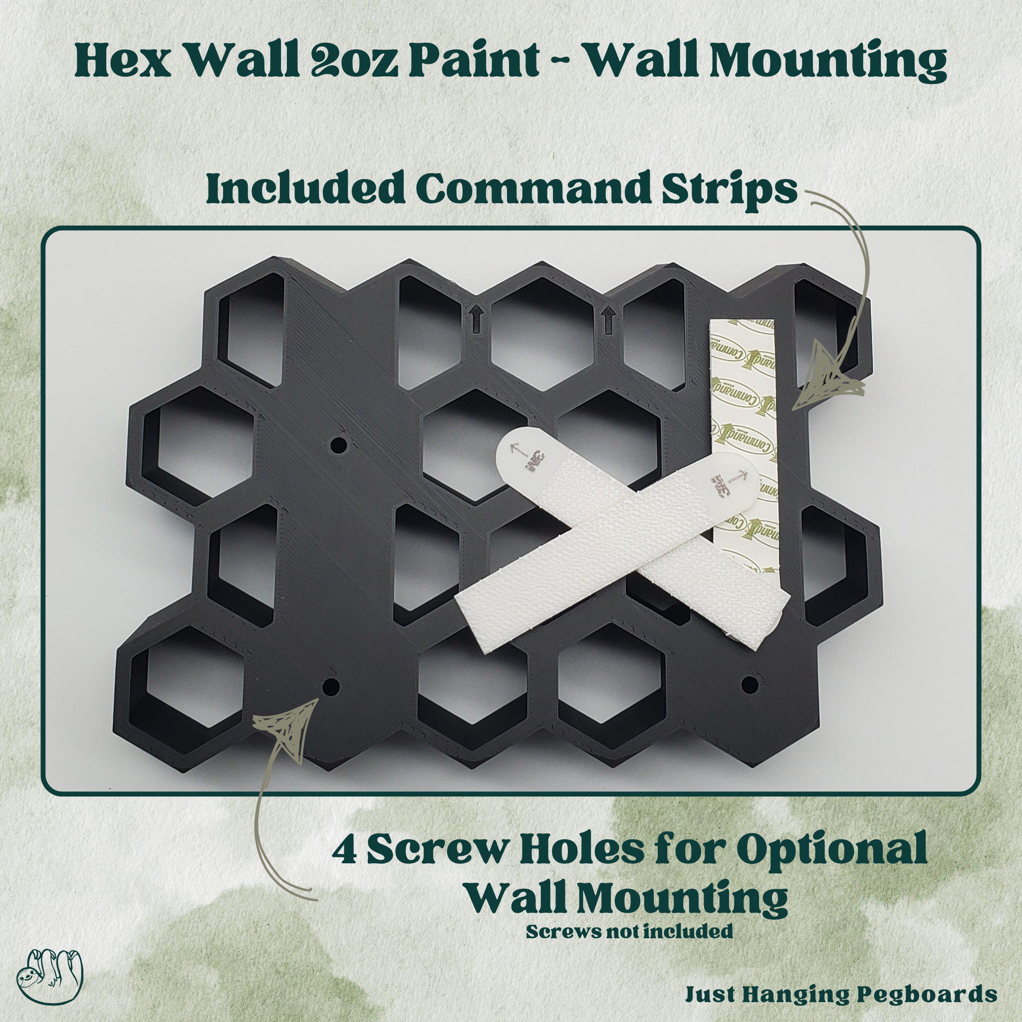 2oz Craft Paint Hex Wall Storage