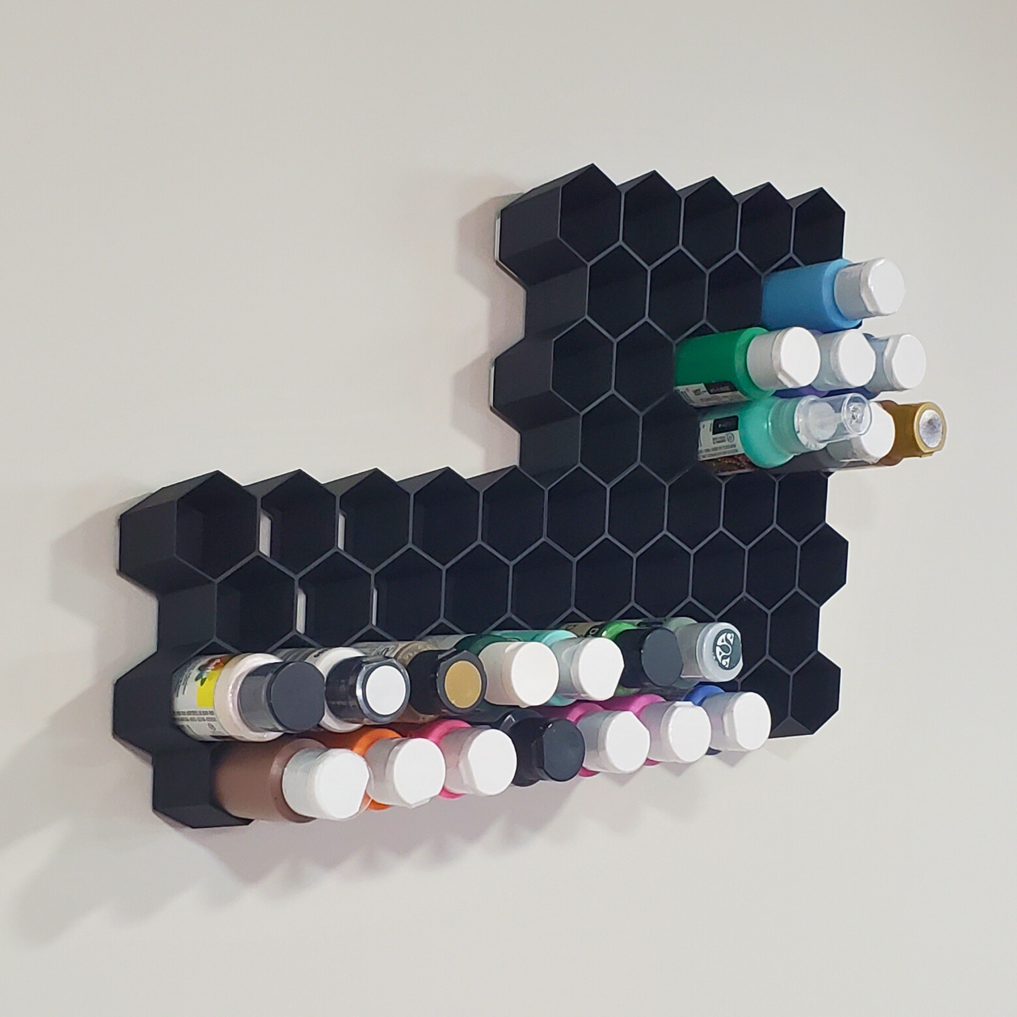 2oz Craft Paint Hex Wall Storage