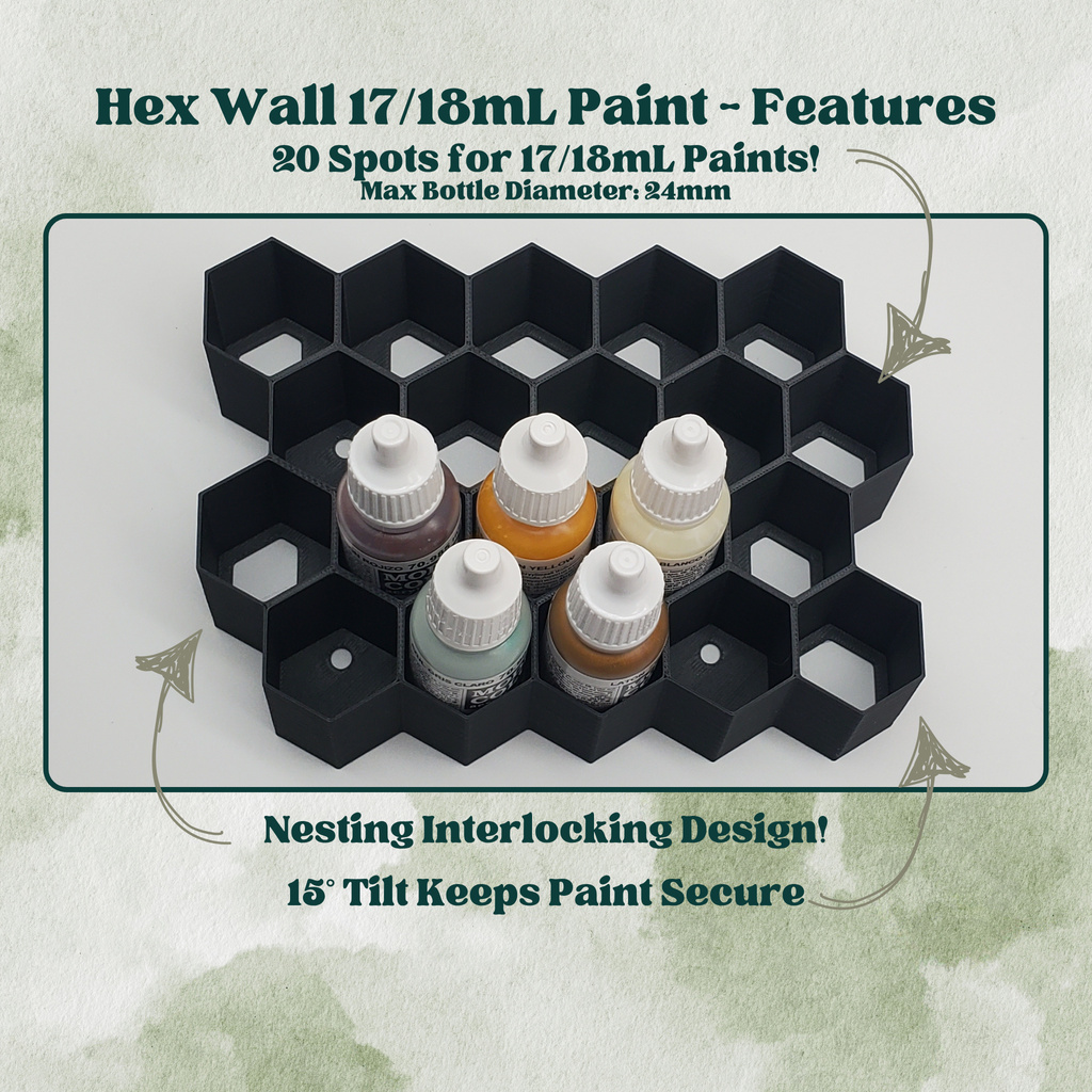 17/18mL Hex Wall Storage