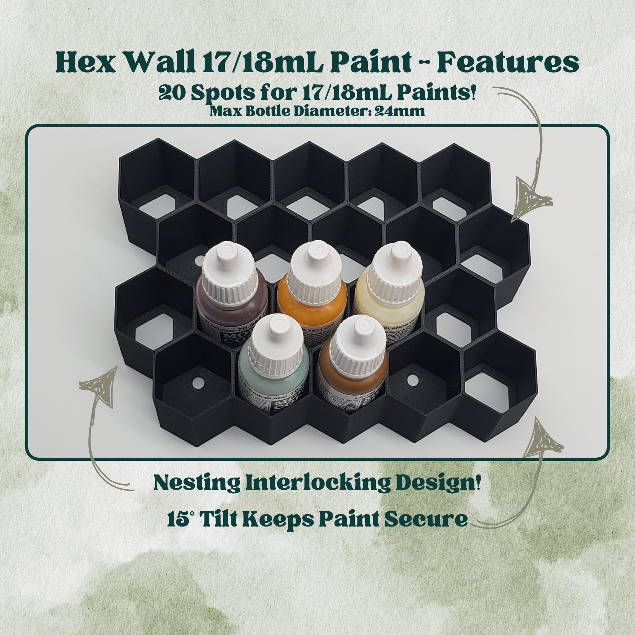 17/18mL Hex Wall Storage