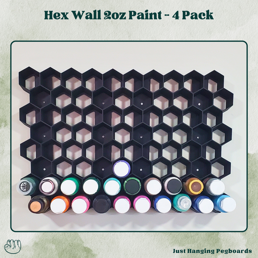 2oz Craft Paint Hex Wall Storage