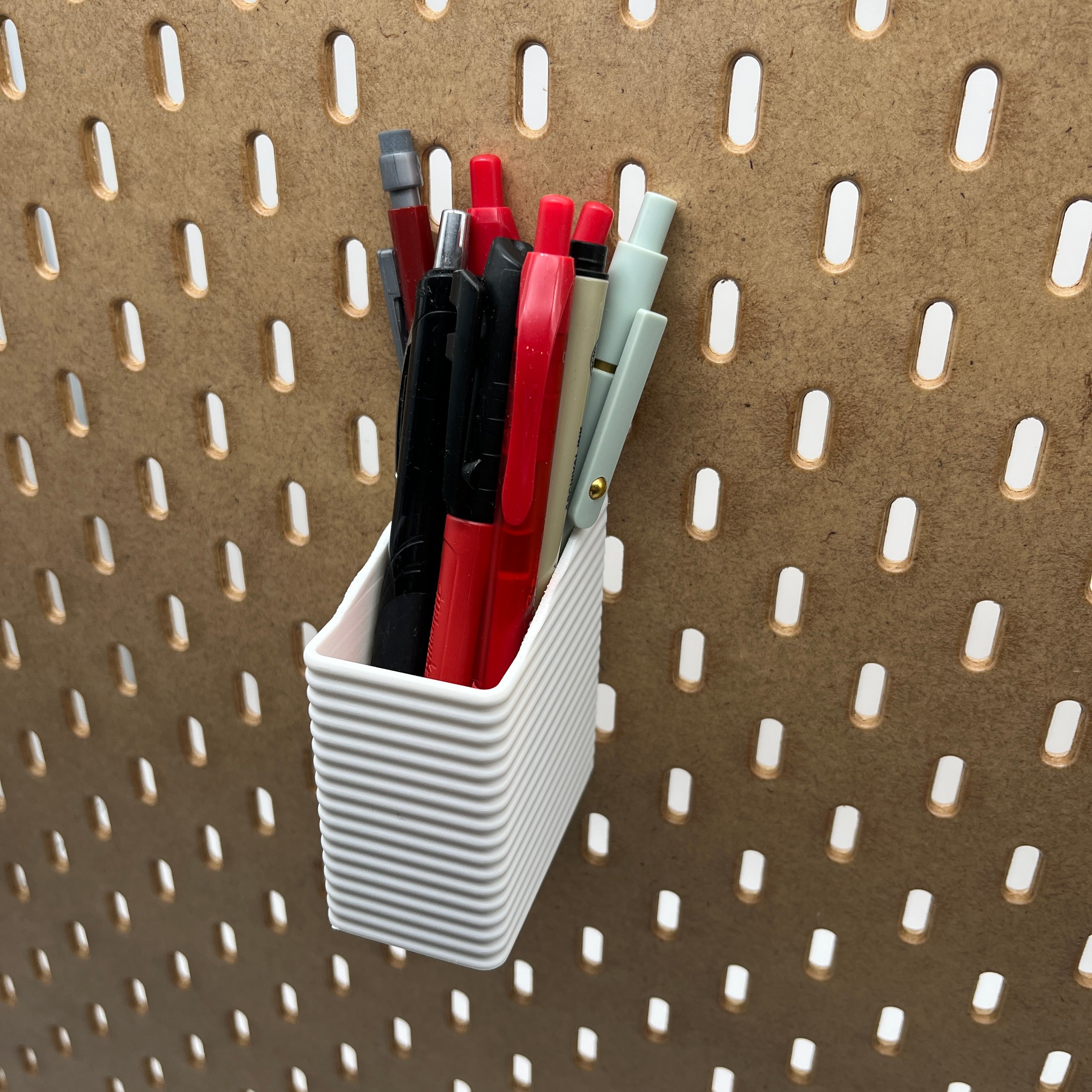 Striped Pegboard Bins