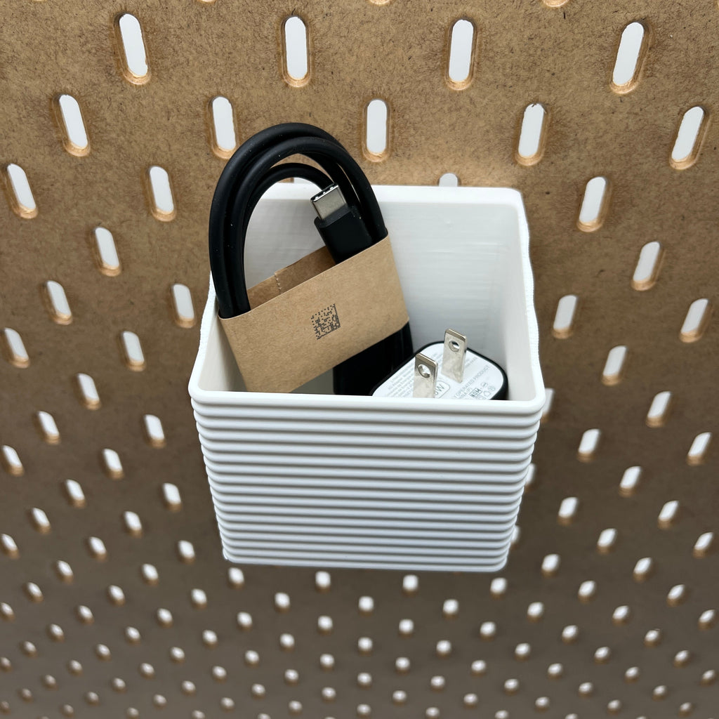 Striped Pegboard Bins