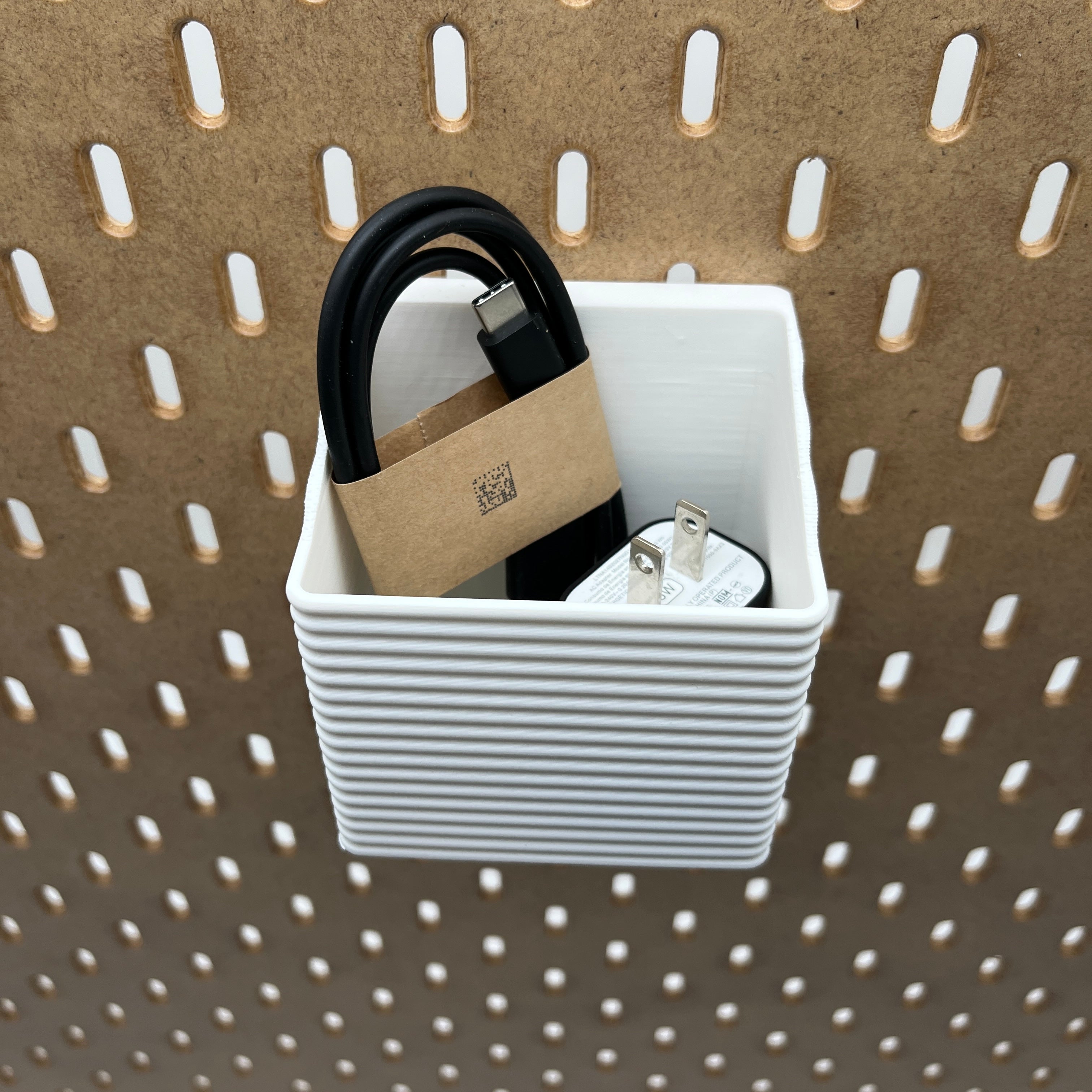 Striped Pegboard Bins
