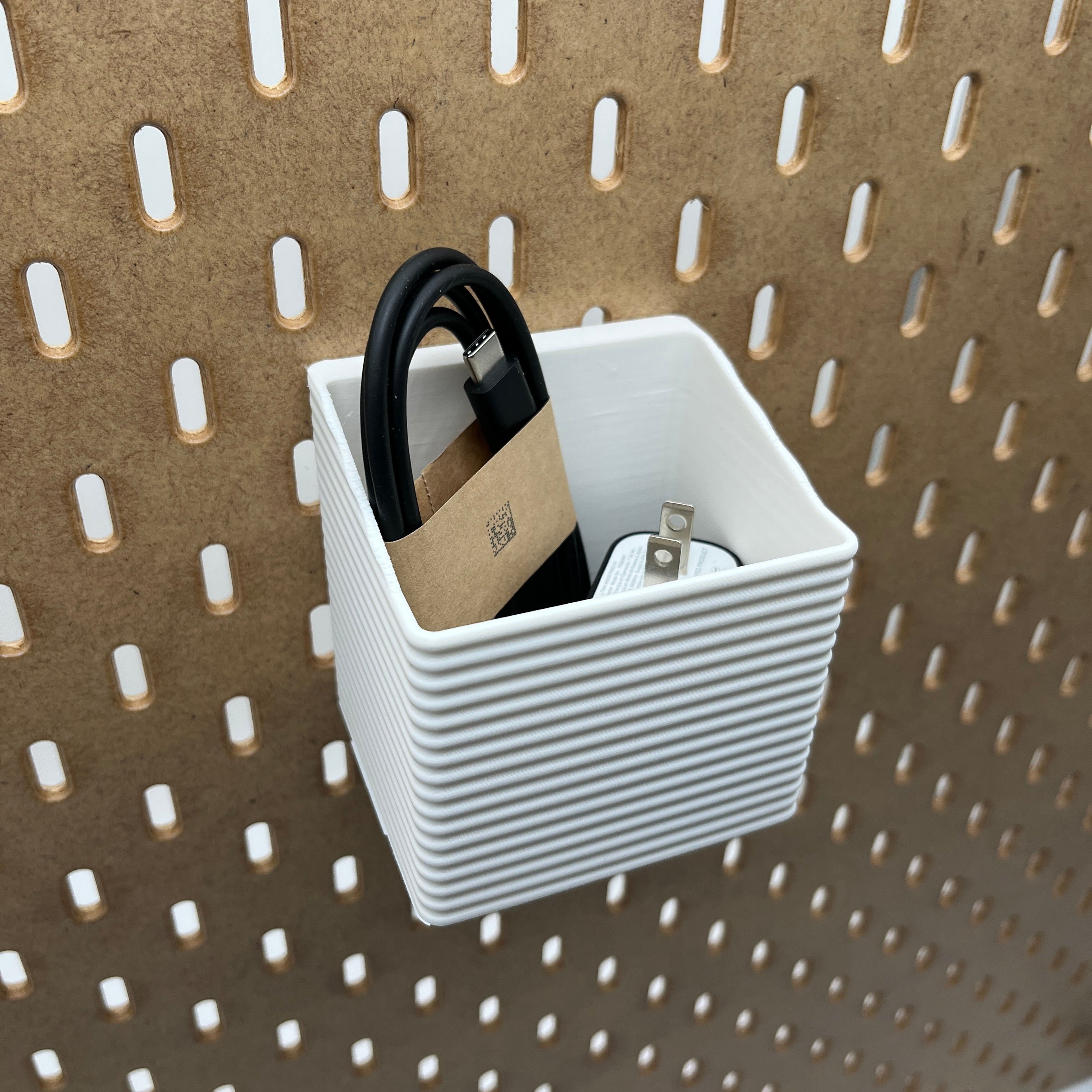 Striped Pegboard Bins