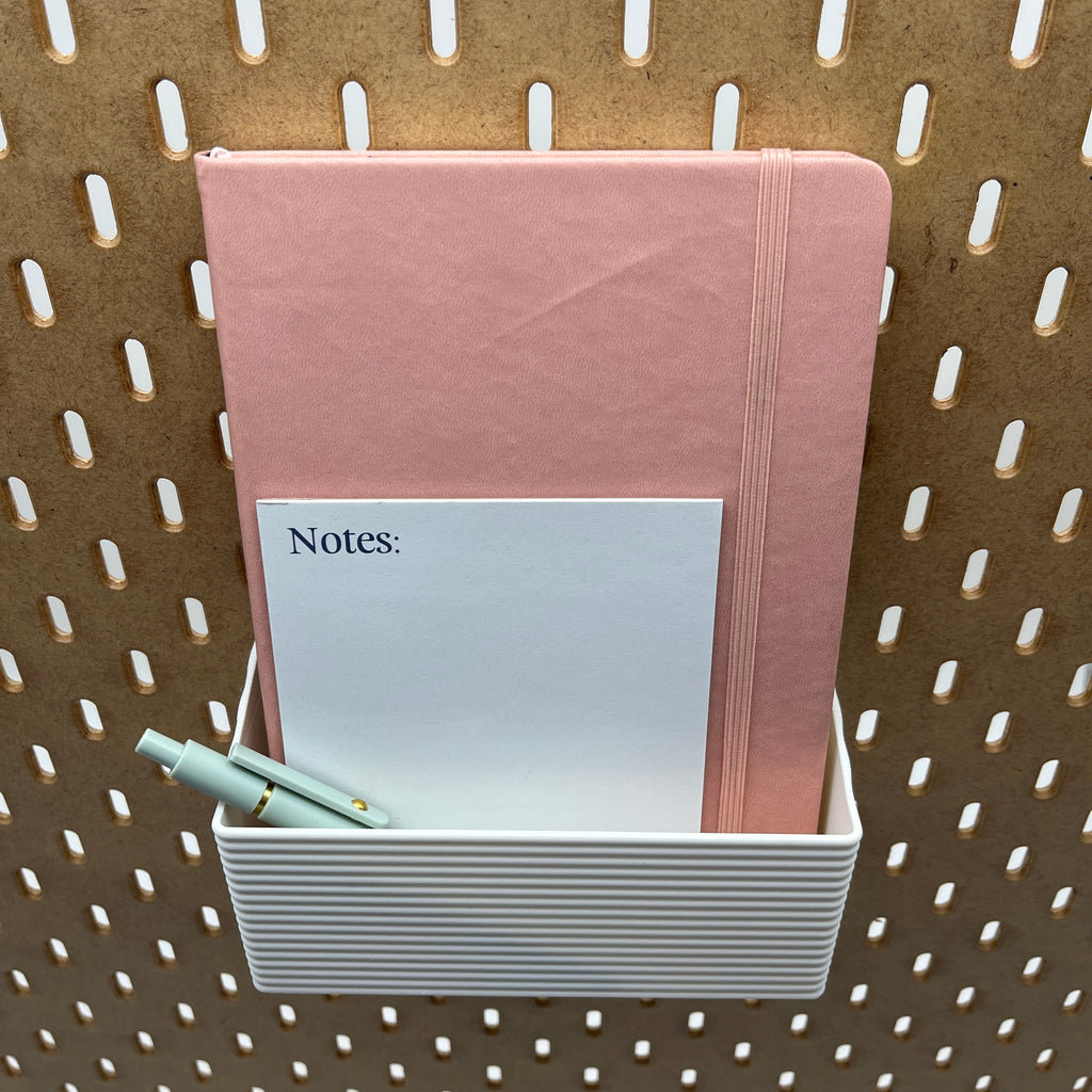 Striped Pegboard Bins