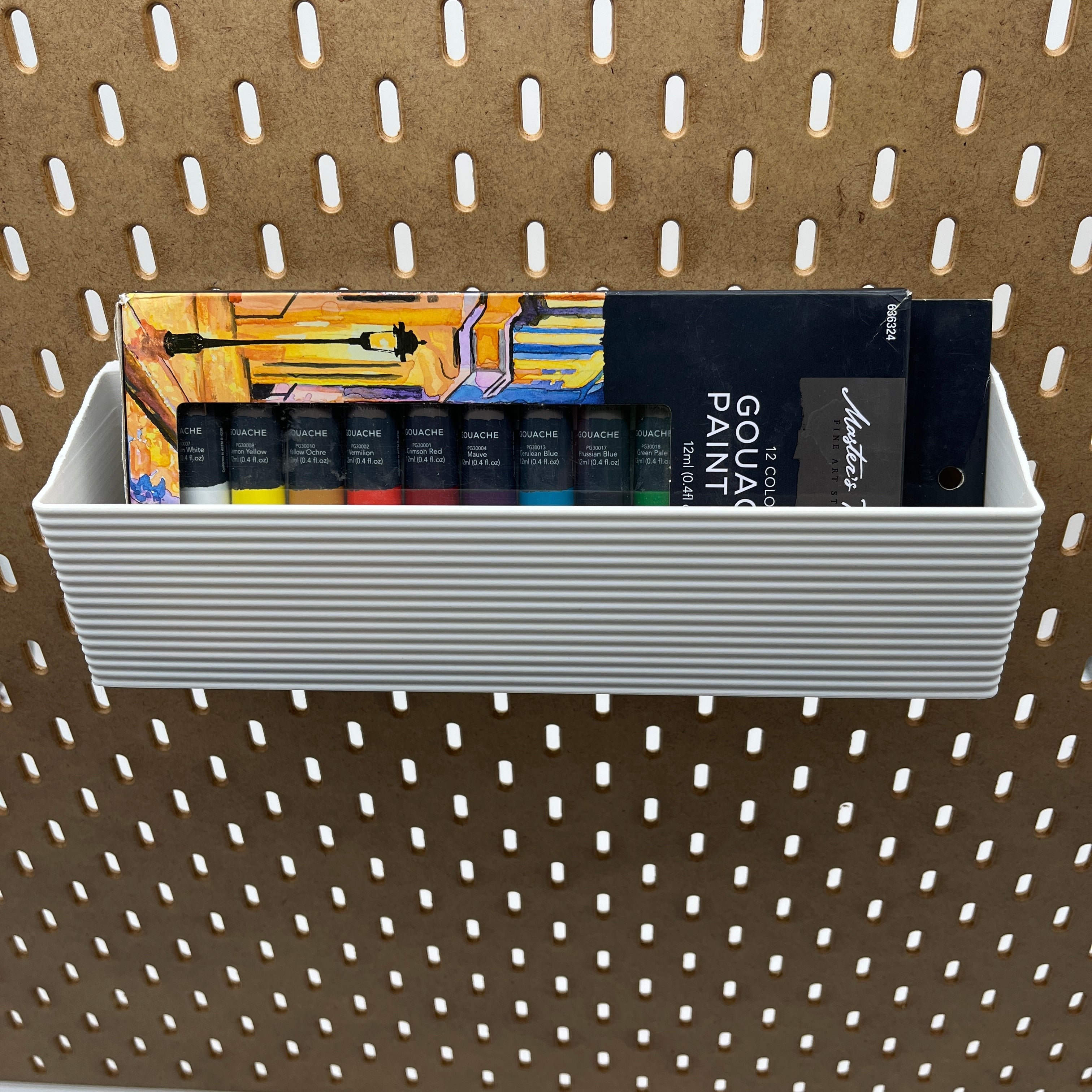 Striped Pegboard Bins