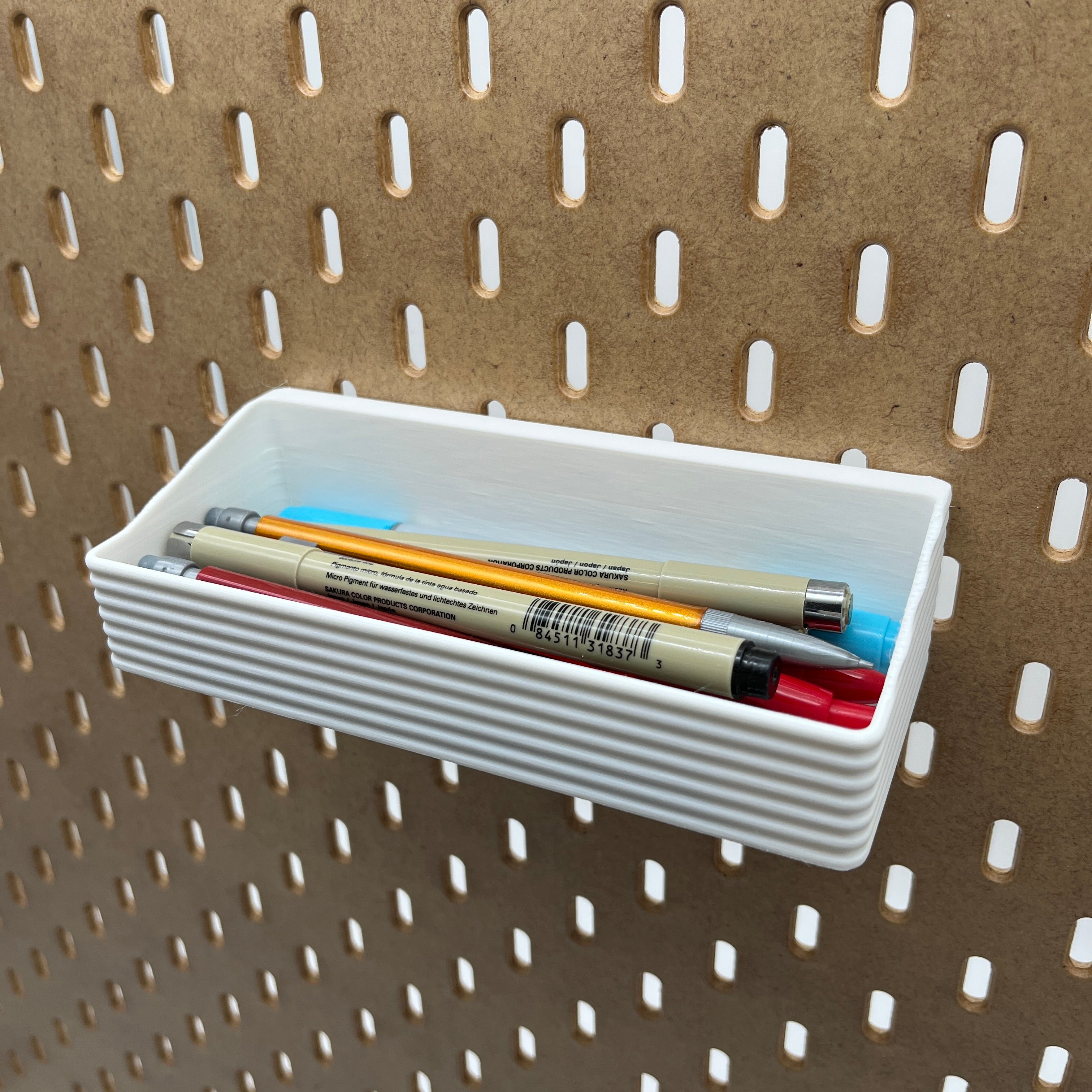 Striped Pegboard Bins, SKADIS, Short, W:160mm — view 2