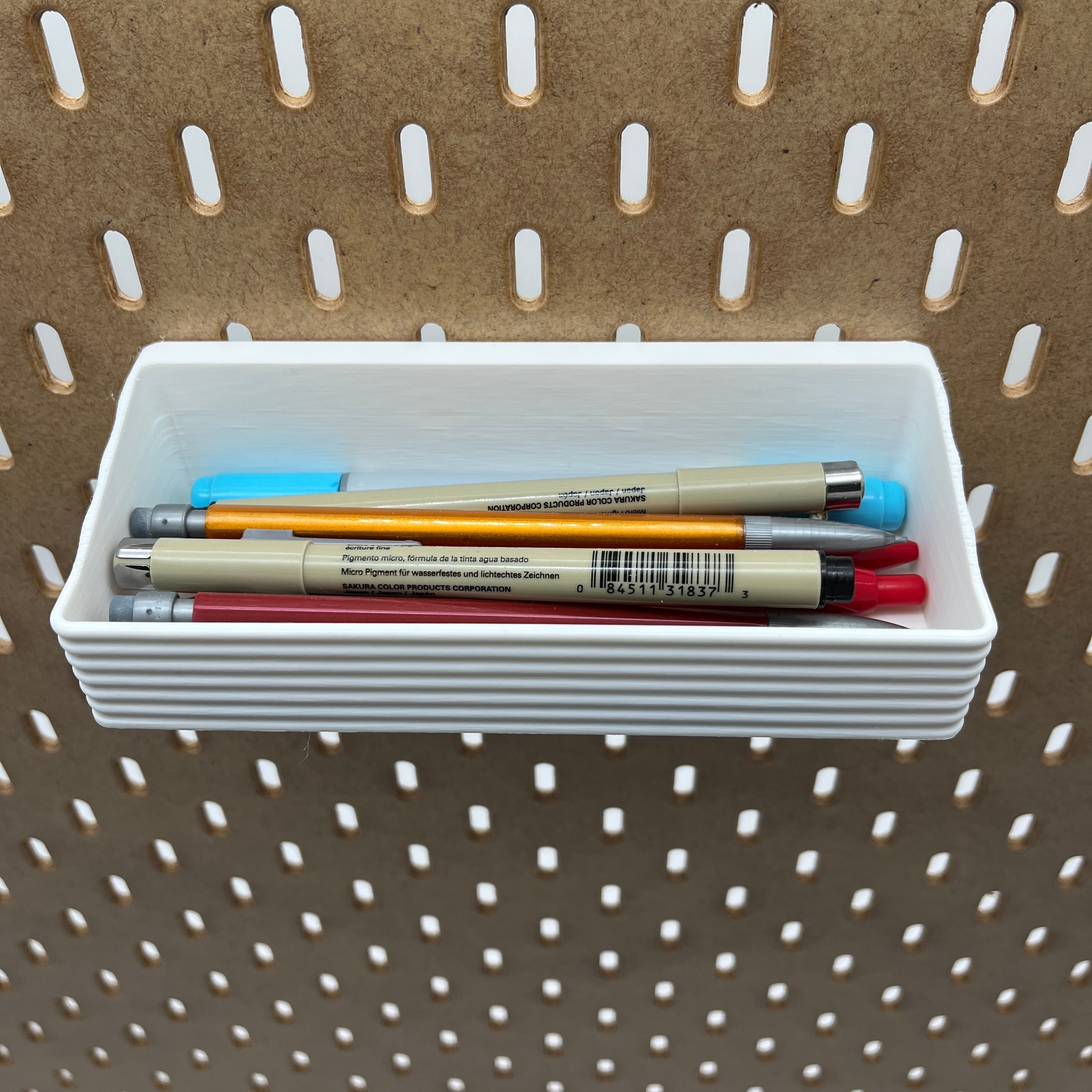 Striped Pegboard Bins