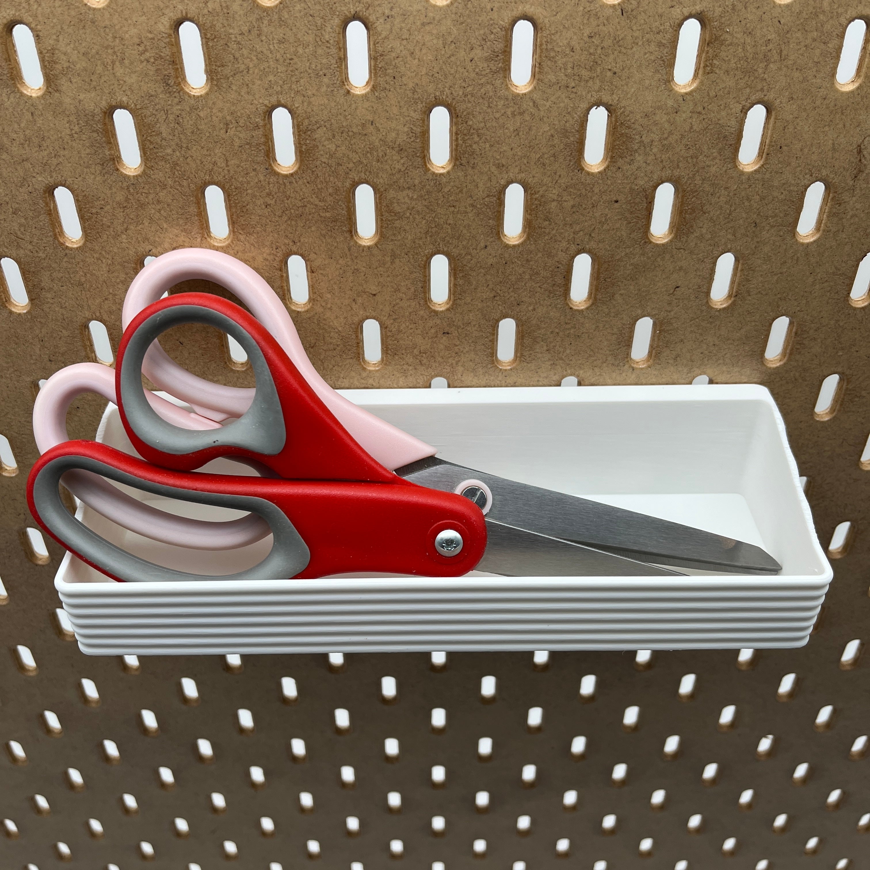 Striped Pegboard Bins