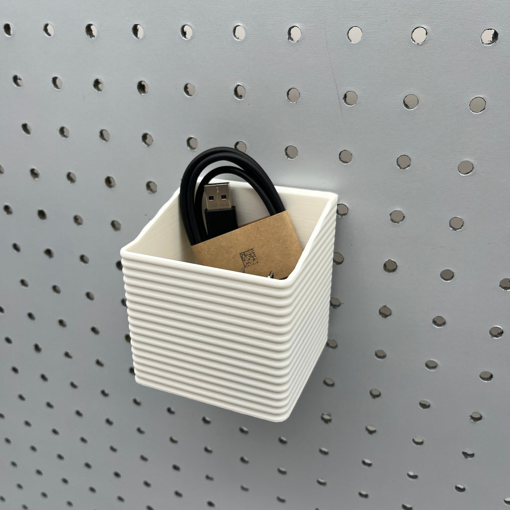 Striped Pegboard Bins