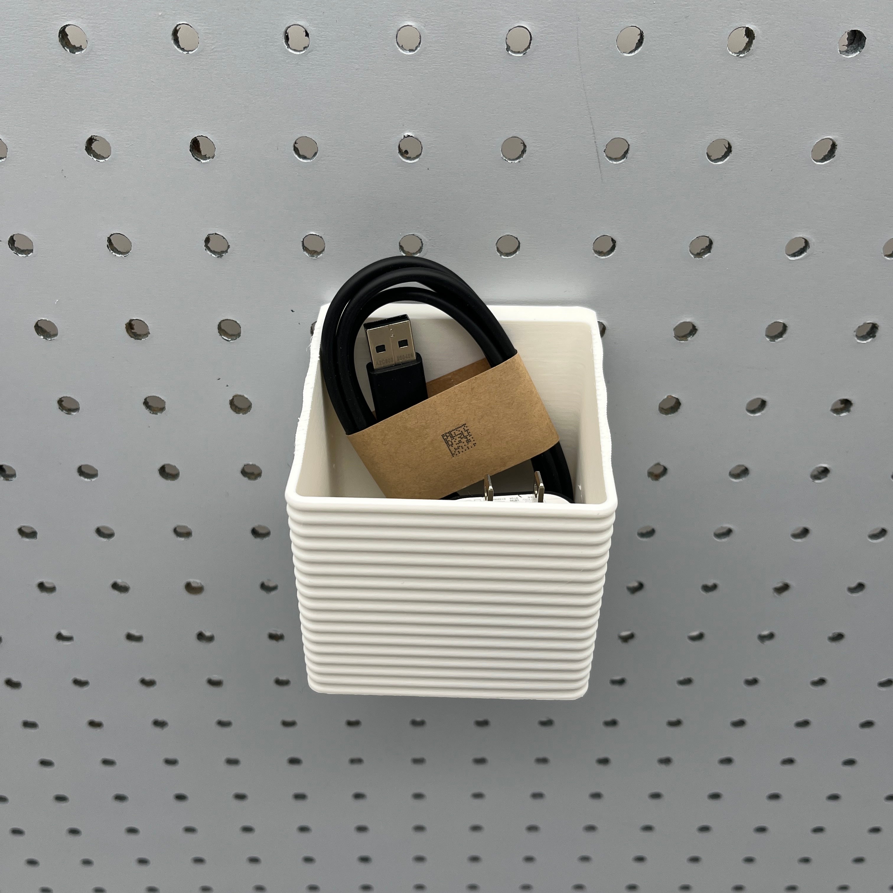 Striped Pegboard Bins