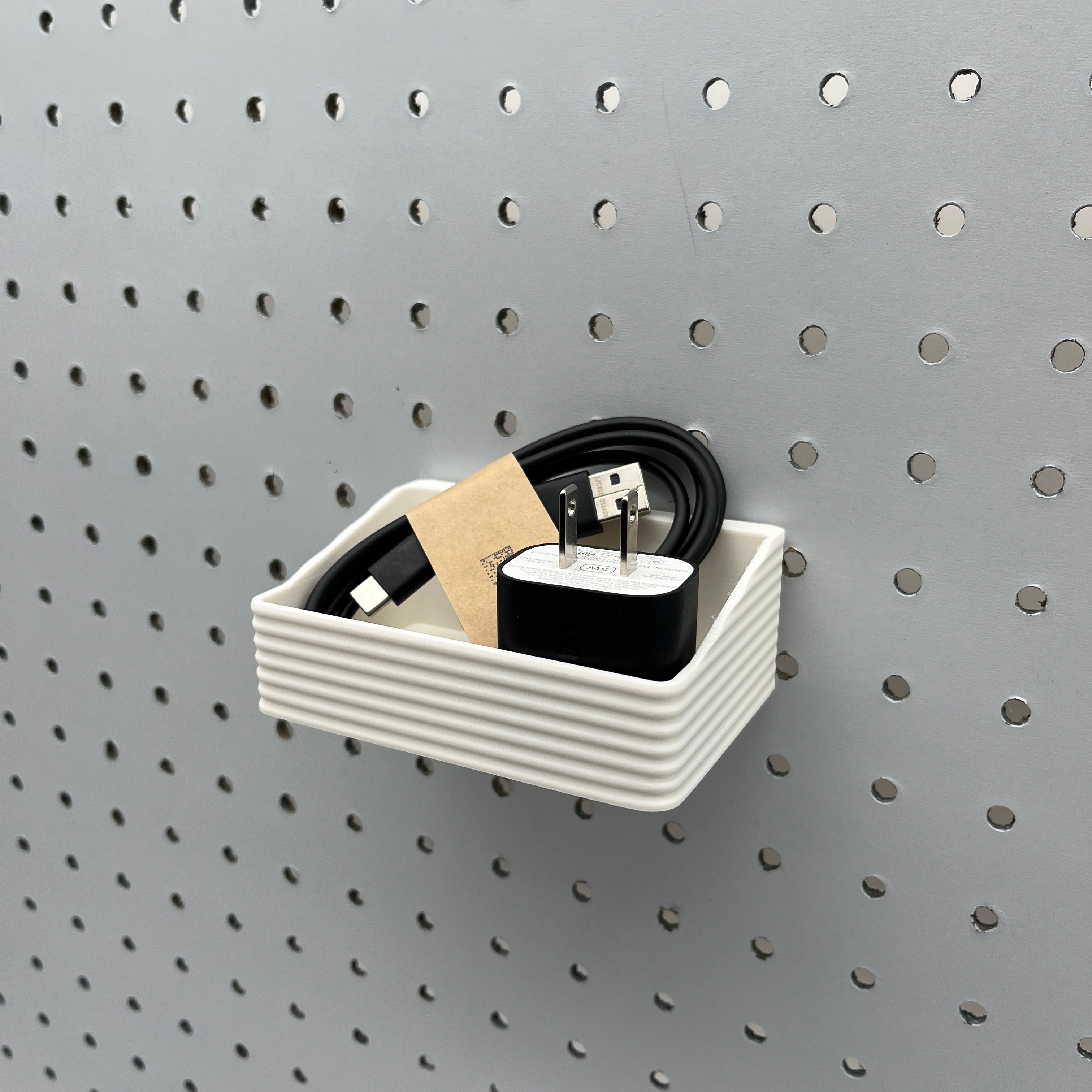 Striped Pegboard Bins, 1/4", Short, W:4" — view 2