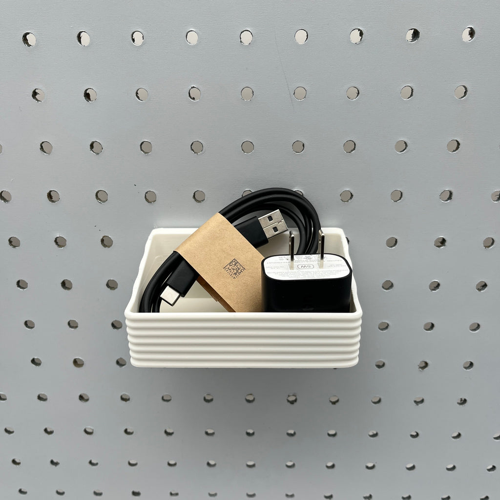 Striped Pegboard Bins