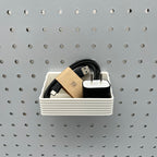 Striped Pegboard Bins