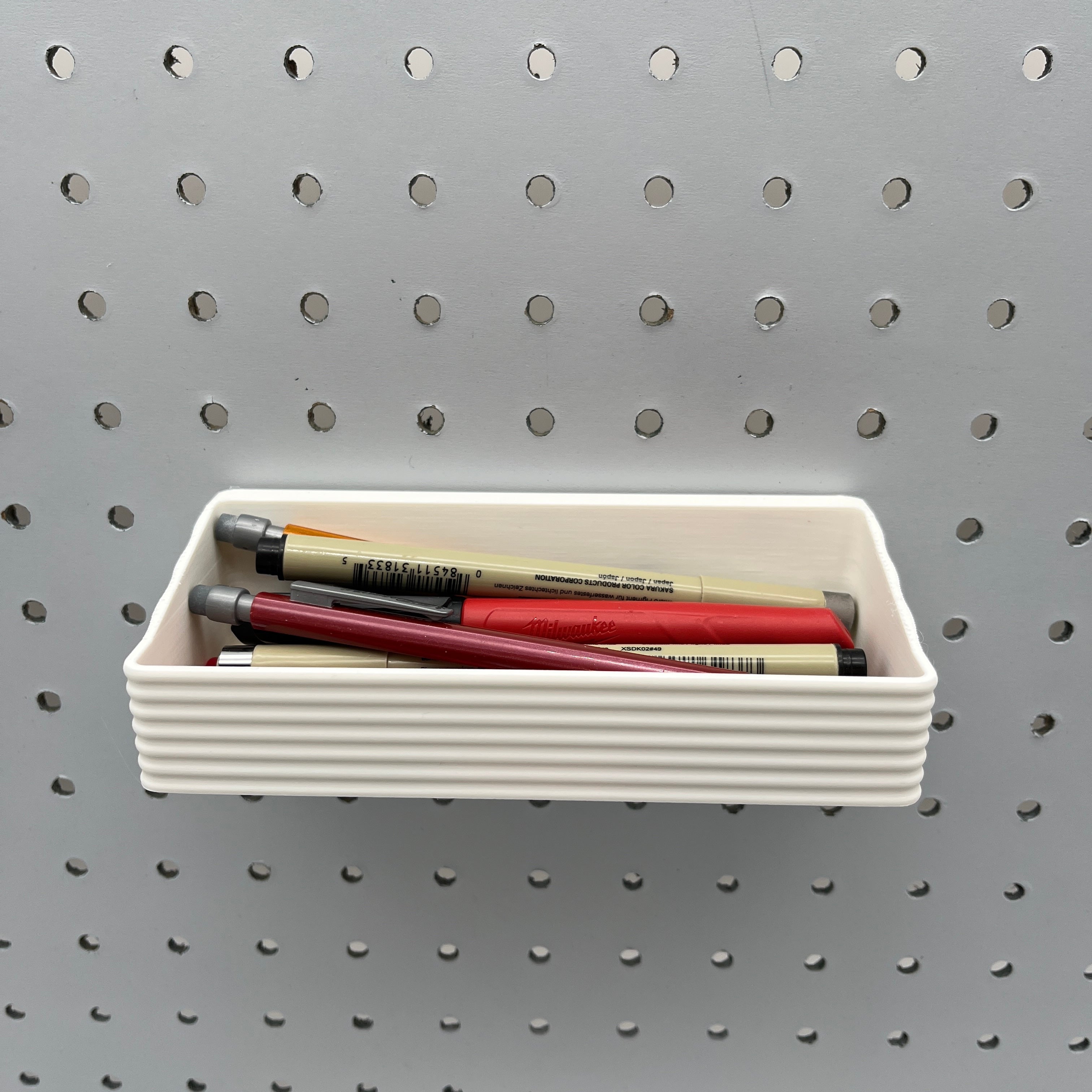 Striped Pegboard Bins