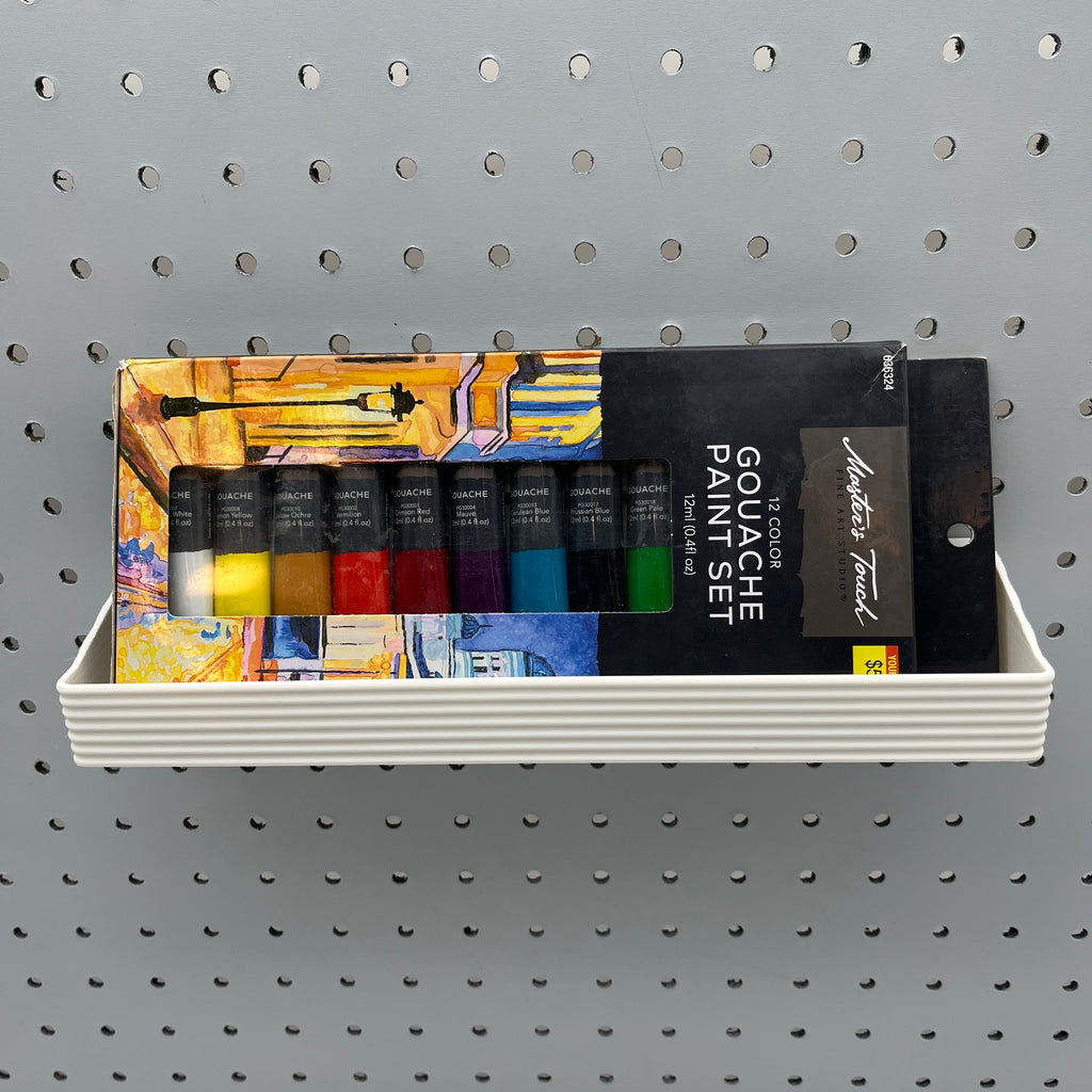 Striped Pegboard Bins, 1/4", Short, W:11"