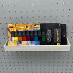 Striped Pegboard Bins, 1/4", Short, W:11"