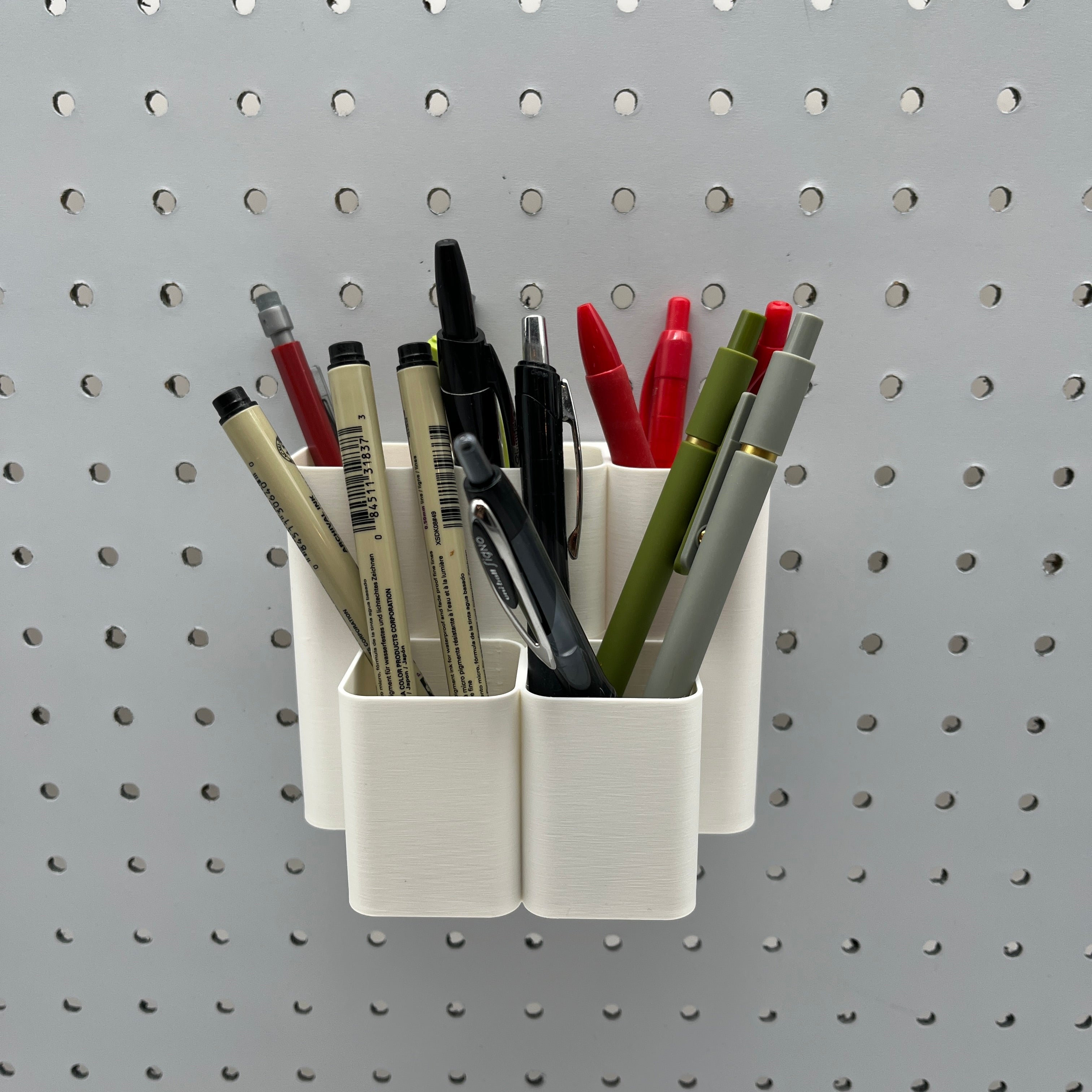 Tiered Pen and Pencil Organizer, 1/4", Square, Tall for pegboard — view 2