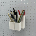 Tiered Pen and Pencil Organizer, 1/4", Square, Tall for pegboard