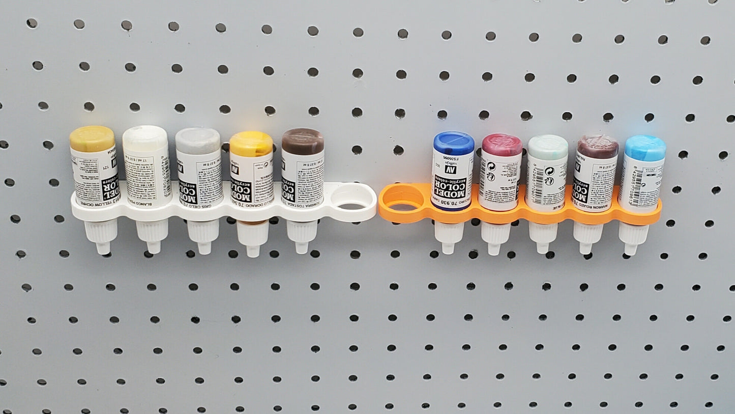 6 Spot 17mL/18mL Vertical Paint Display | 1/4" Pegboard Compatible
